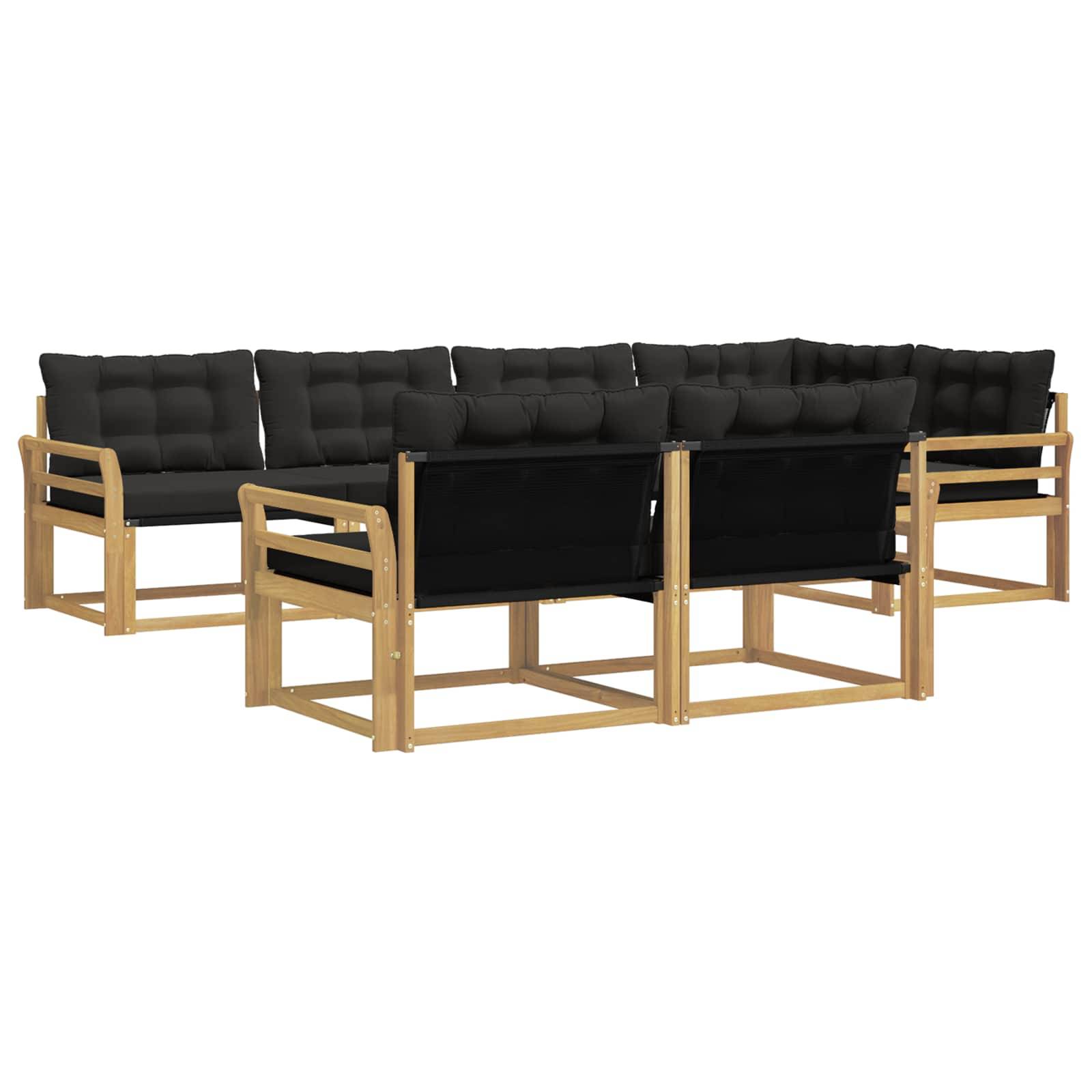 vidaXL Outdoor-Sofagarnitur mit Kissen 7 pcs Weiß und Schwarz