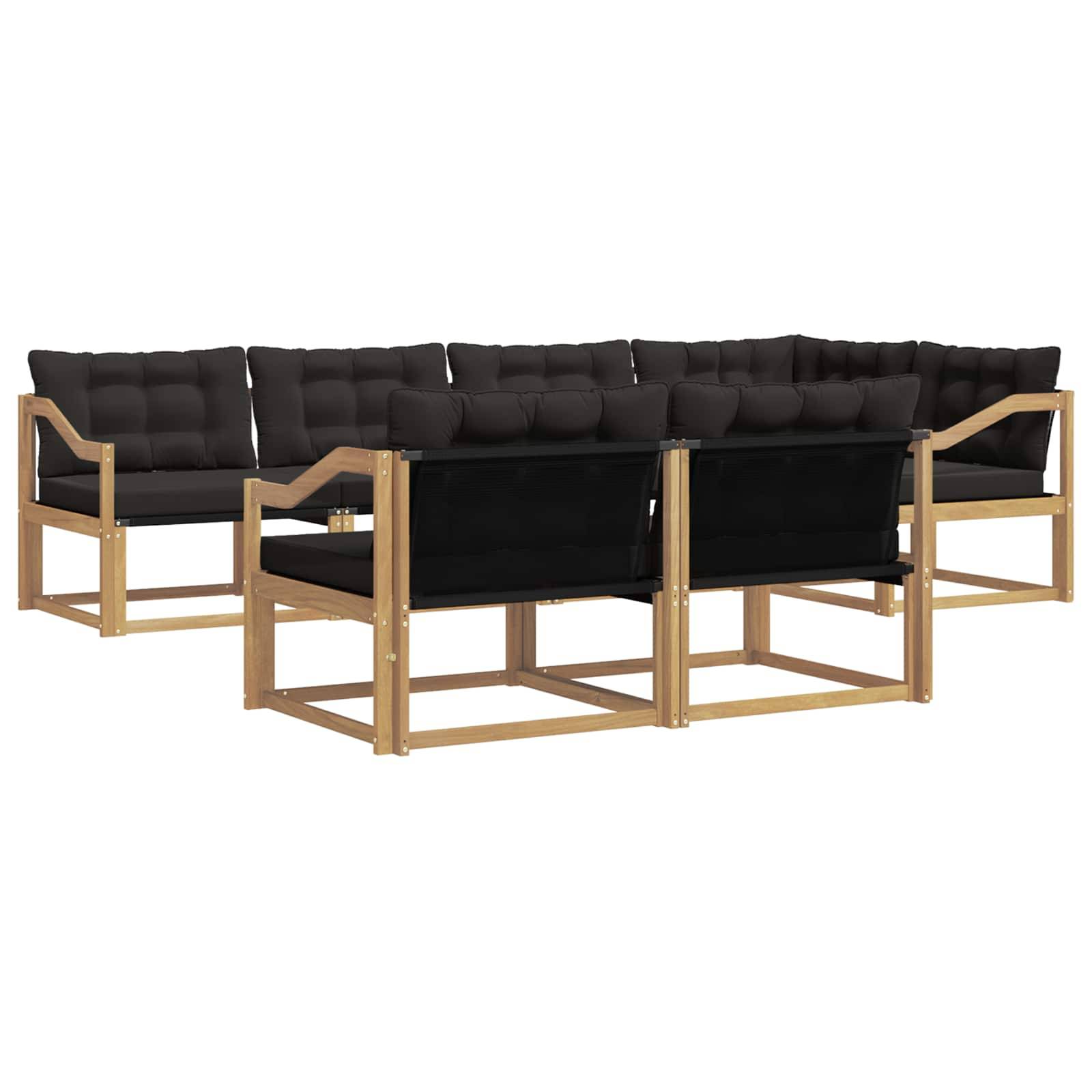vidaXL Outdoor-Sofagarnitur mit Kissen 7 pcs Weiß und Schwarz