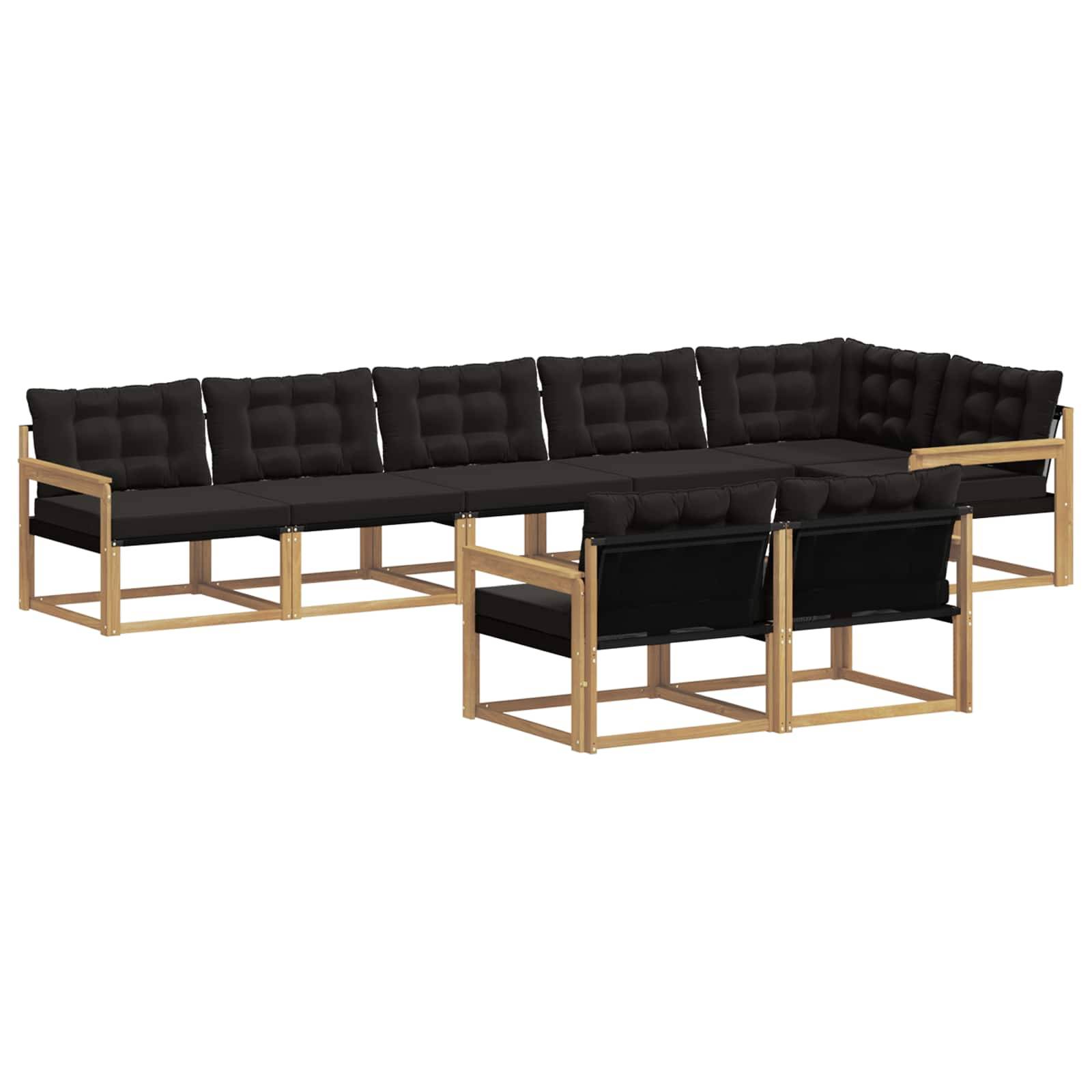 vidaXL Outdoor-Sofagarnitur mit Kissen 8 pcs Weiß und Schwarz