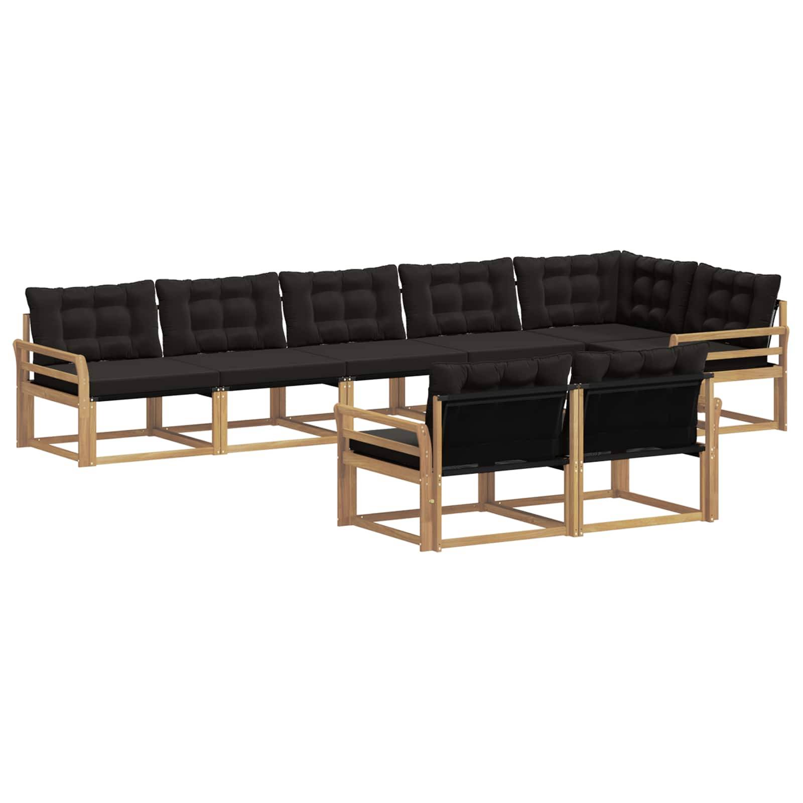 vidaXL Outdoor-Sofagarnitur mit Kissen 8 pcs Weiß und Schwarz