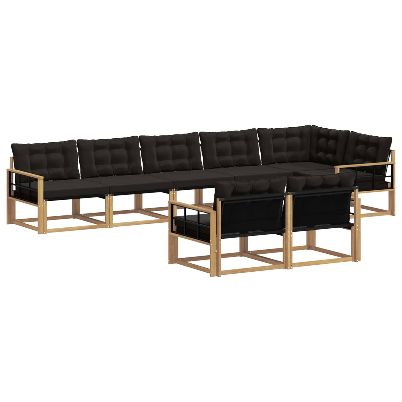 vidaXL Outdoor-Sofagarnitur mit Kissen 8 pcs Weiß und Schwarz