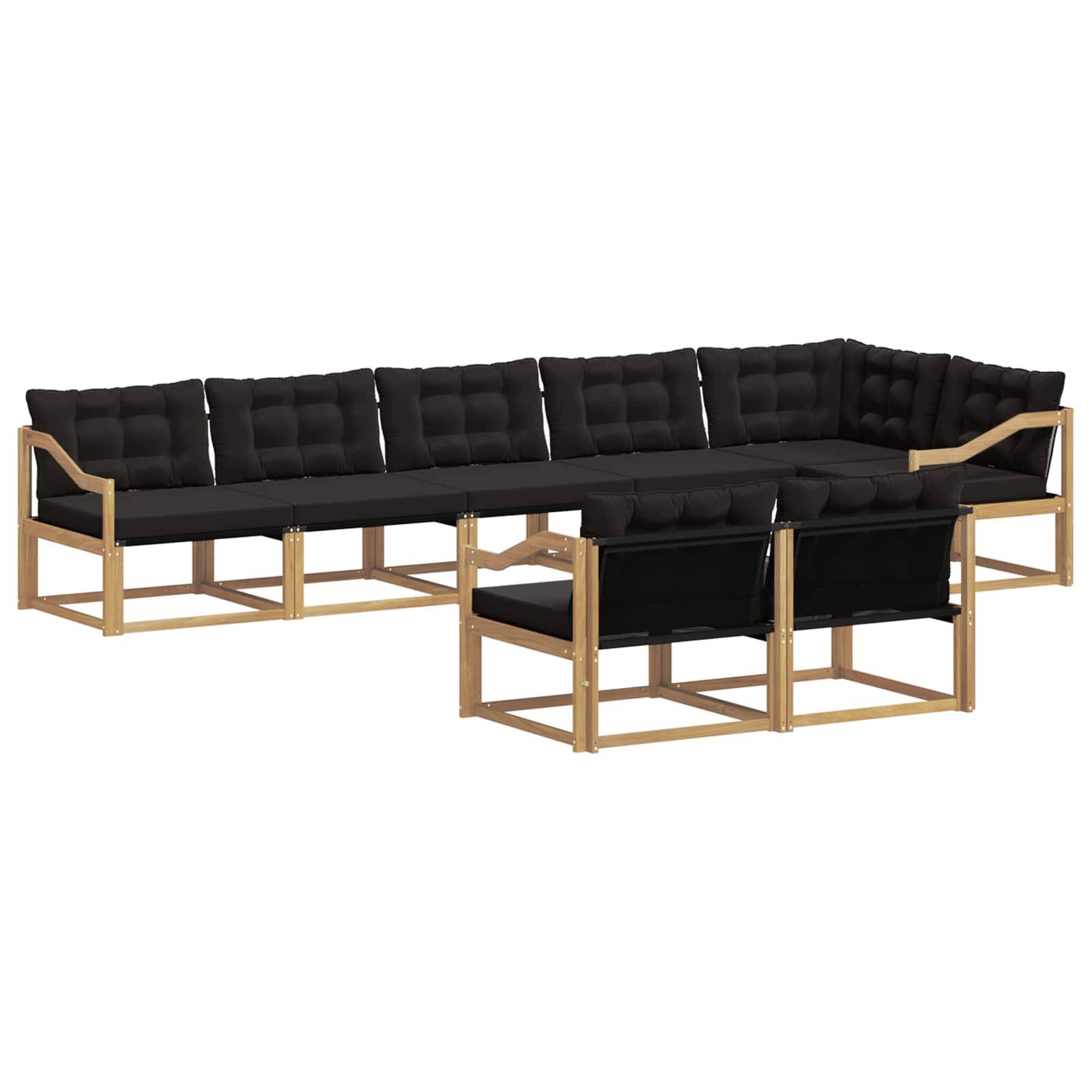 vidaXL Outdoor-Sofagarnitur mit Kissen 8 pcs Weiß und Schwarz