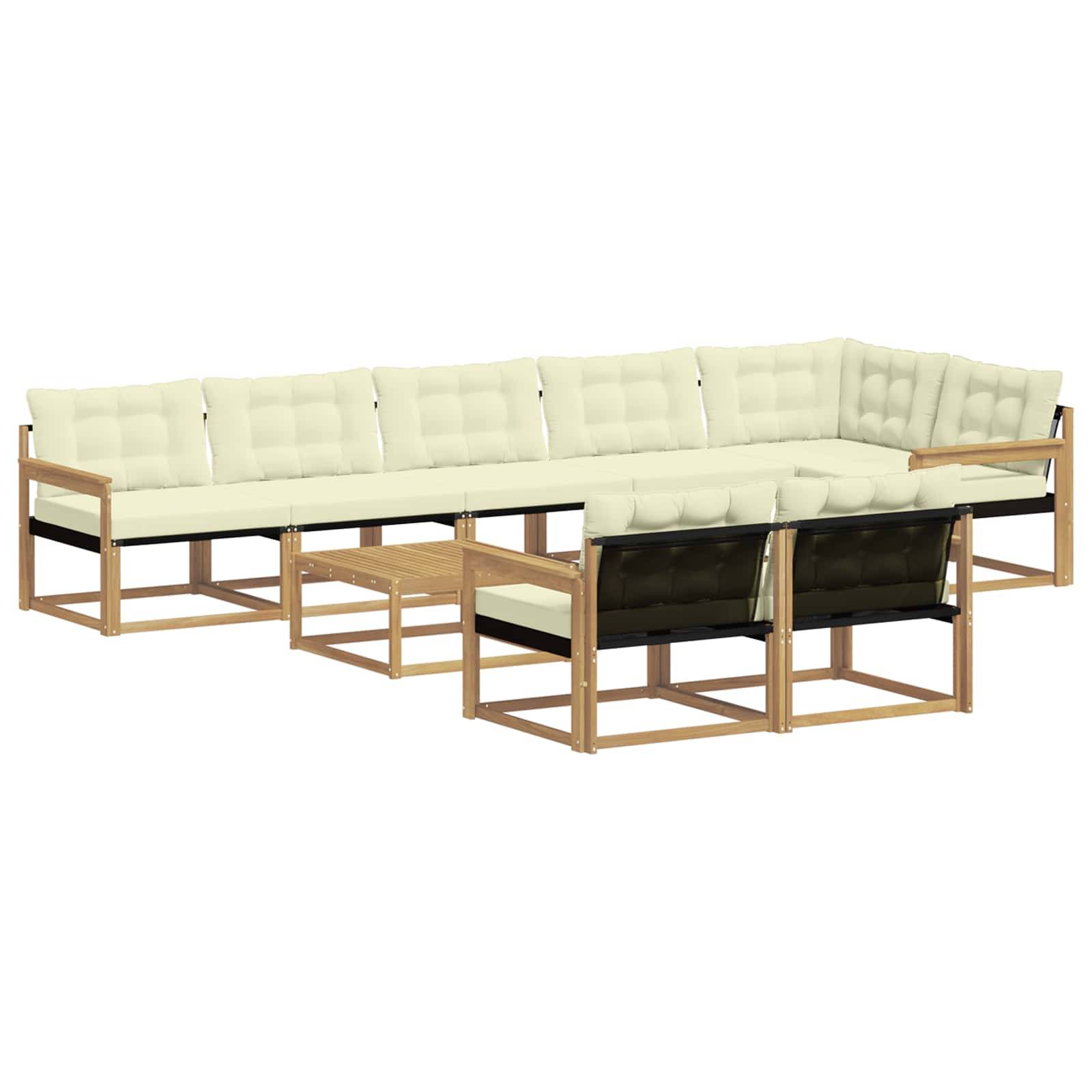vidaXL Outdoor-Sofagarnitur 9 pcs Weiß und Creme 79 x 79 x 37 cm