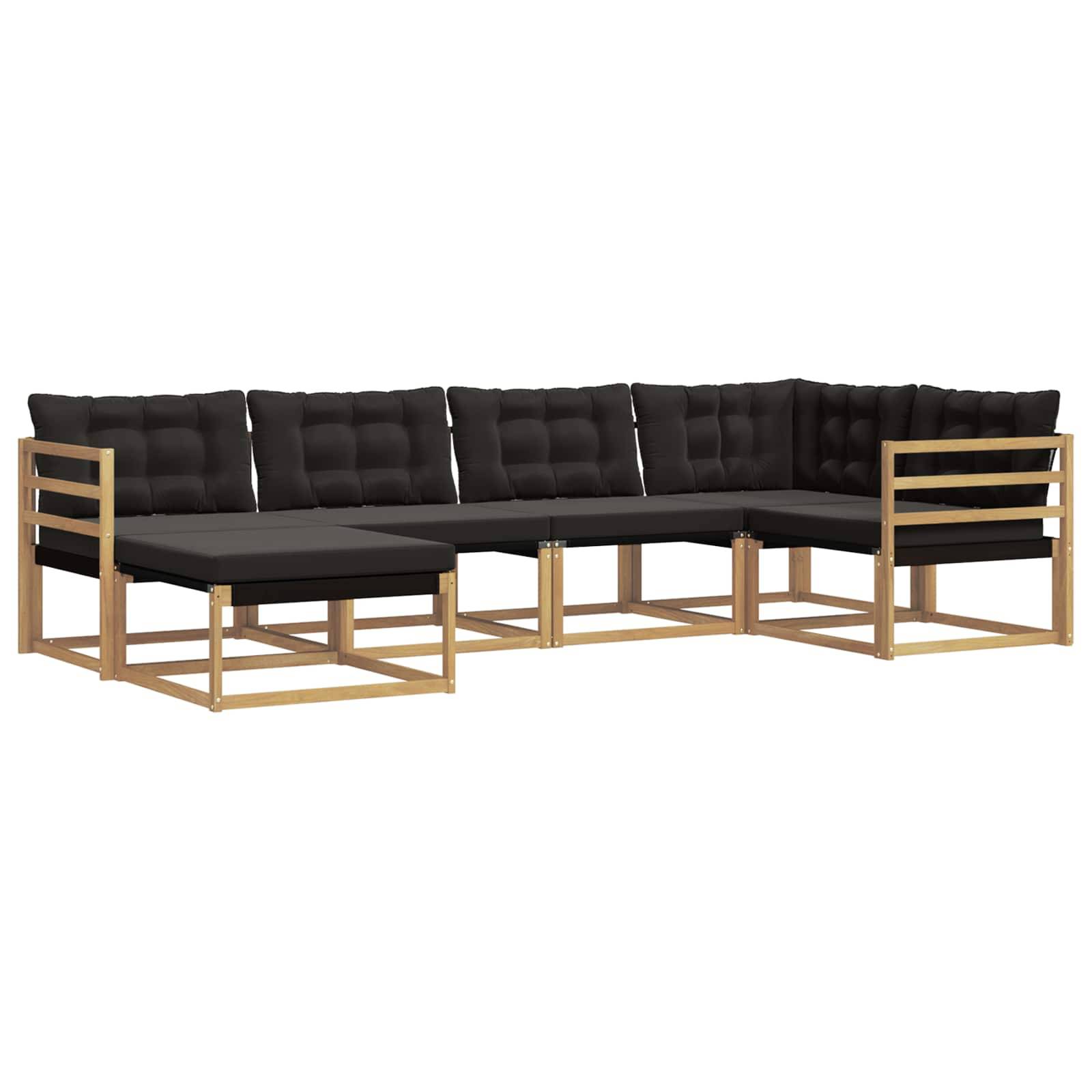 vidaXL Outdoor-Sofagarnitur mit Kissen 6 pcs Weiß und Schwarz