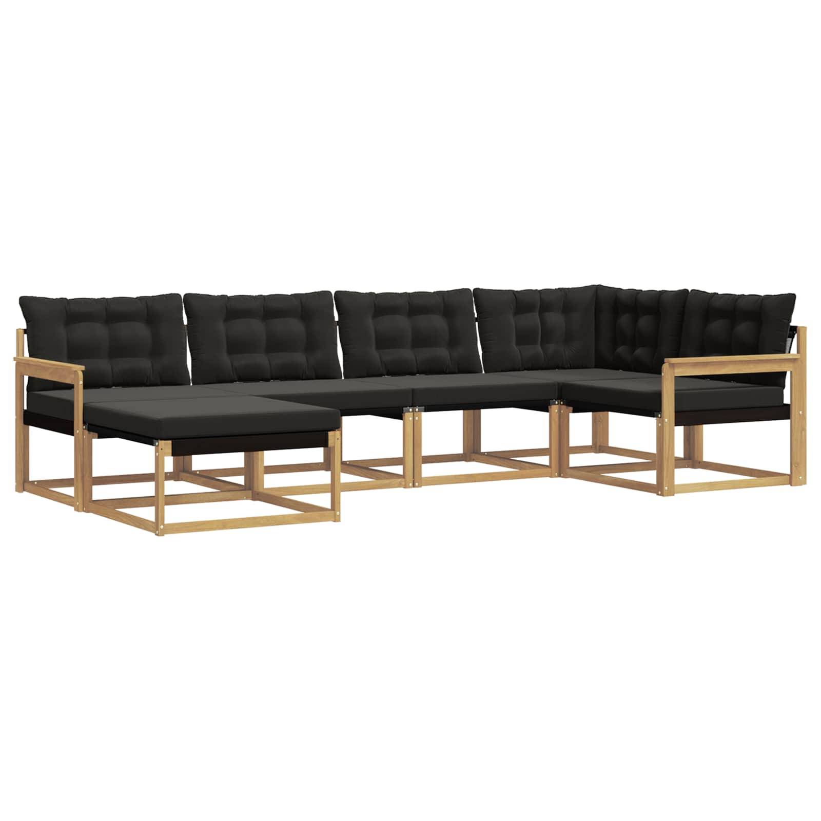 vidaXL Outdoor-Sofagarnitur mit Kissen 6 pcs Weiß und Schwarz