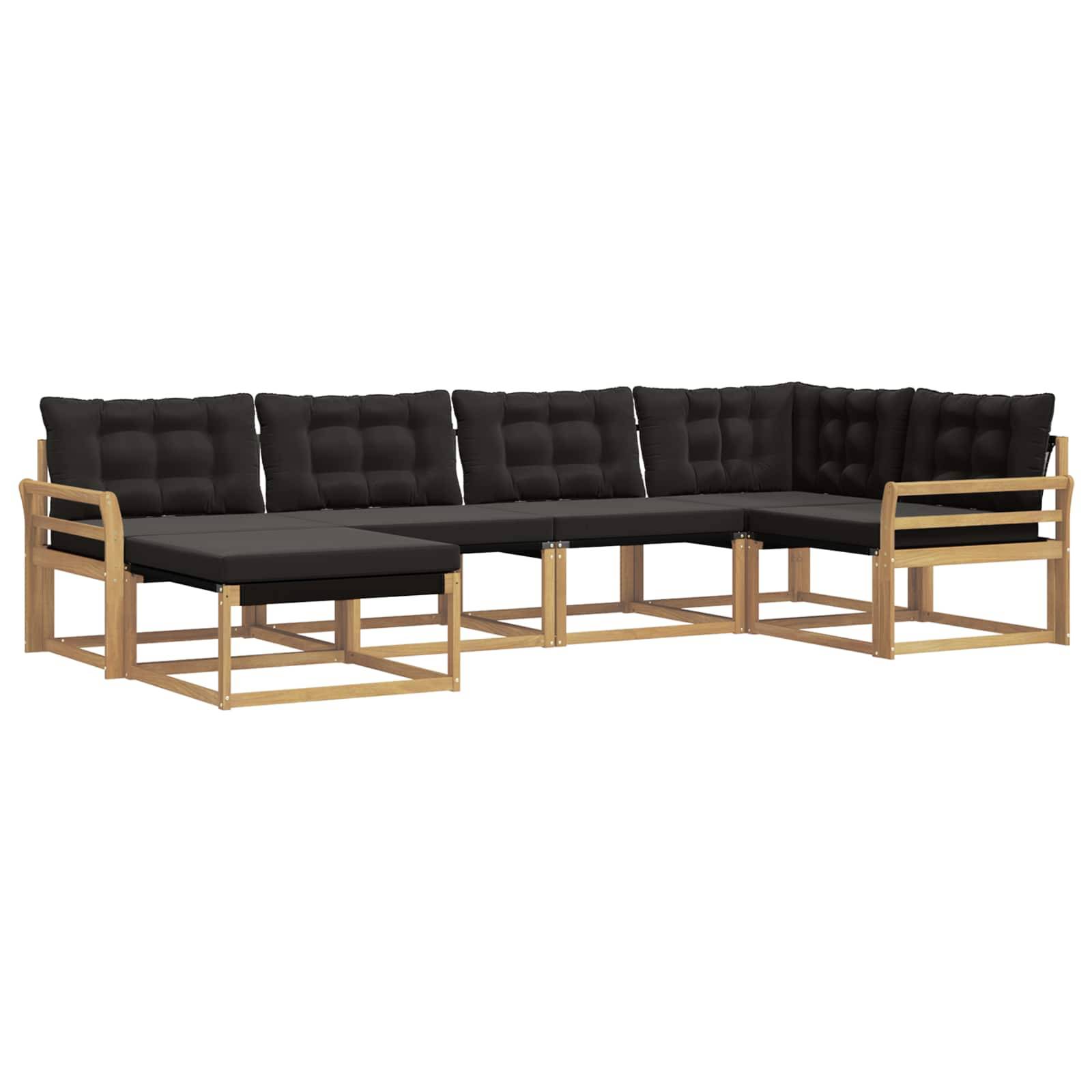 vidaXL Outdoor-Sofagarnitur mit Kissen 6 pcs Weiß und Schwarz