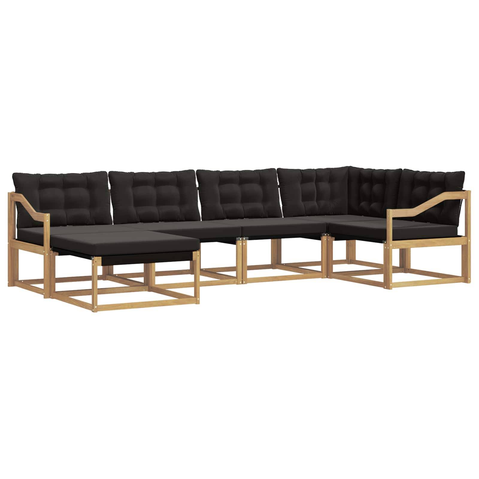 vidaXL Outdoor-Sofagarnitur mit Kissen 6 pcs Weiß und Schwarz