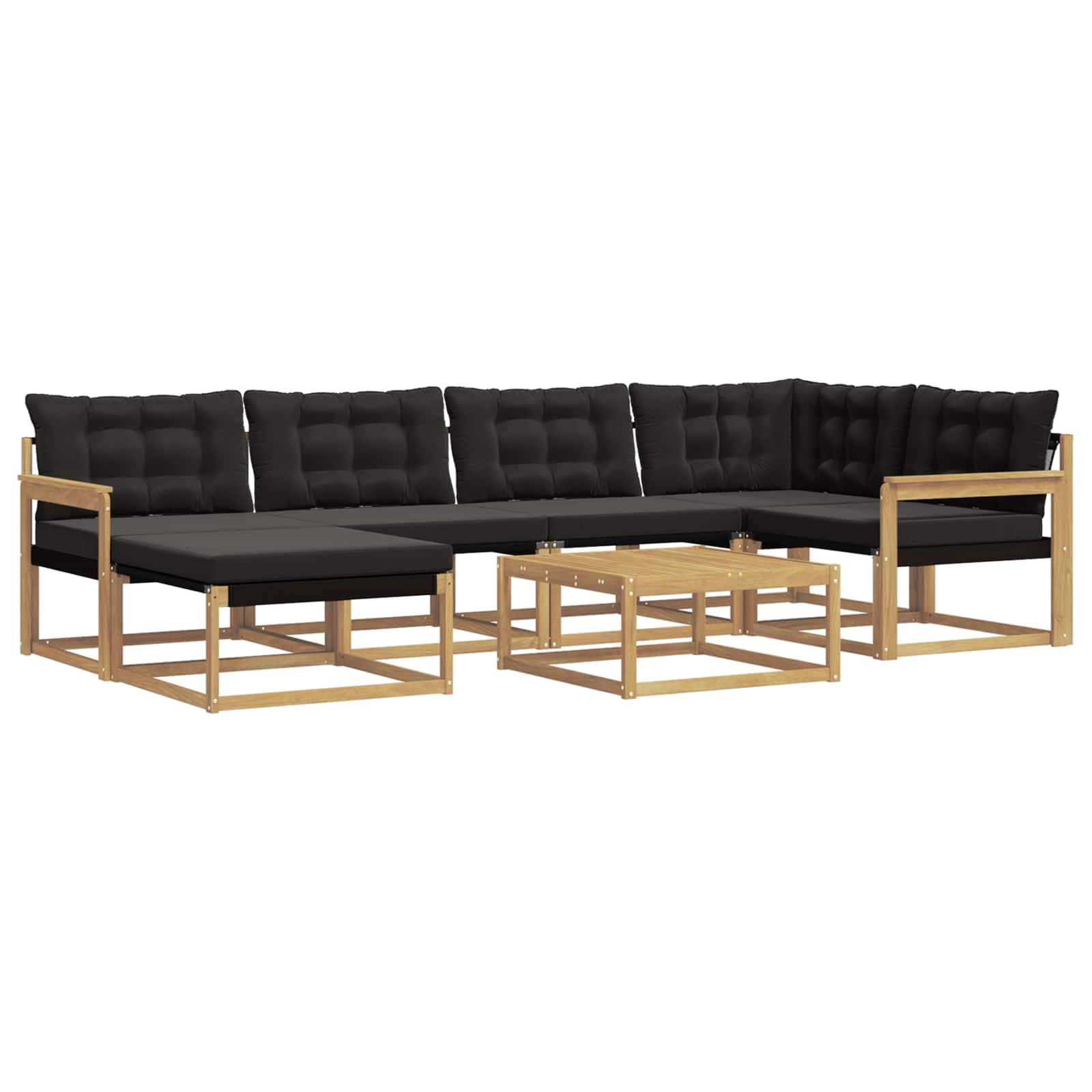 vidaXL Outdoor-Sofagarnitur 7 pcs Weiß und Schwarz 79 x 79 x 37 cm