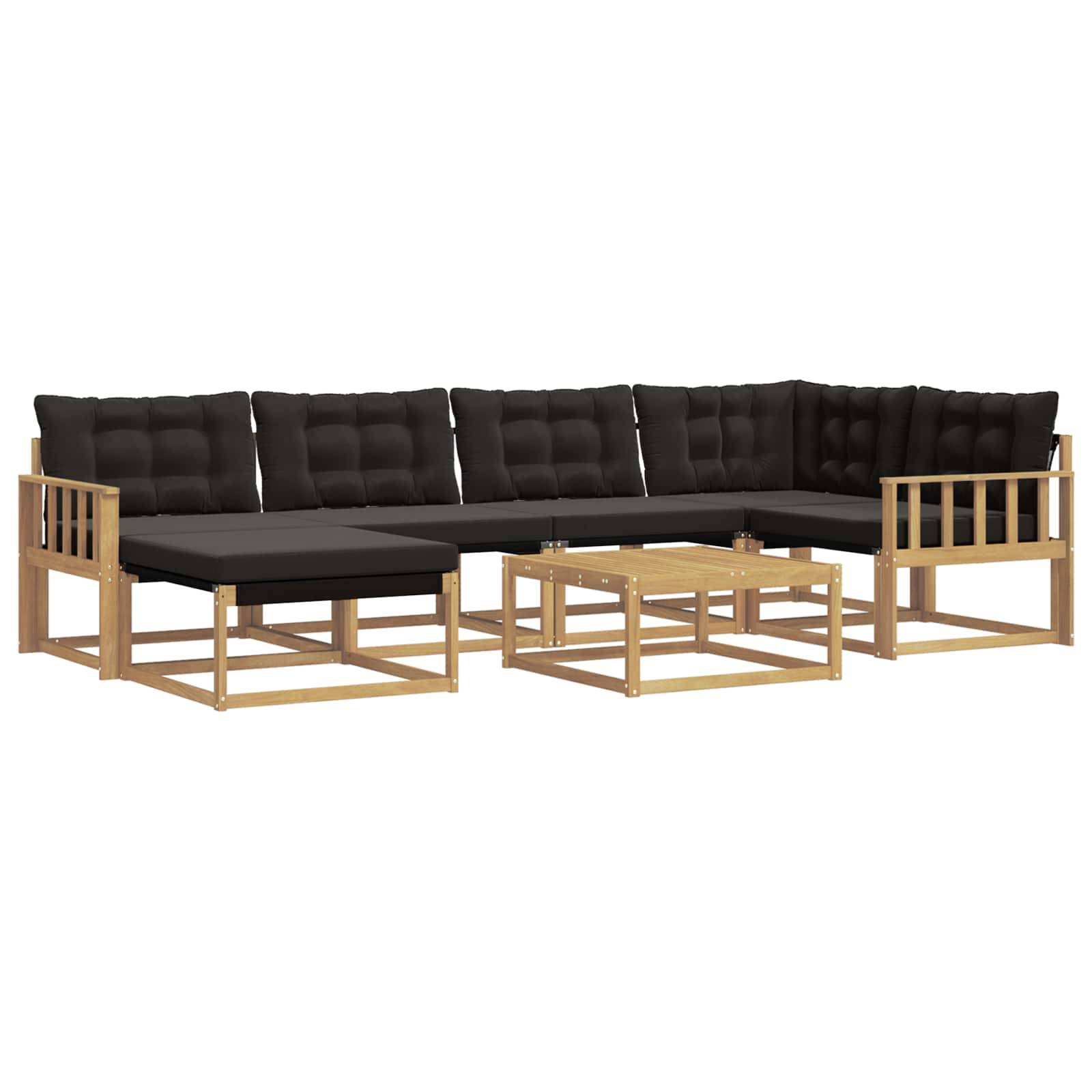 vidaXL Outdoor-Sofagarnitur 7 pcs Weiß und Schwarz 79 x 79 x 37 cm