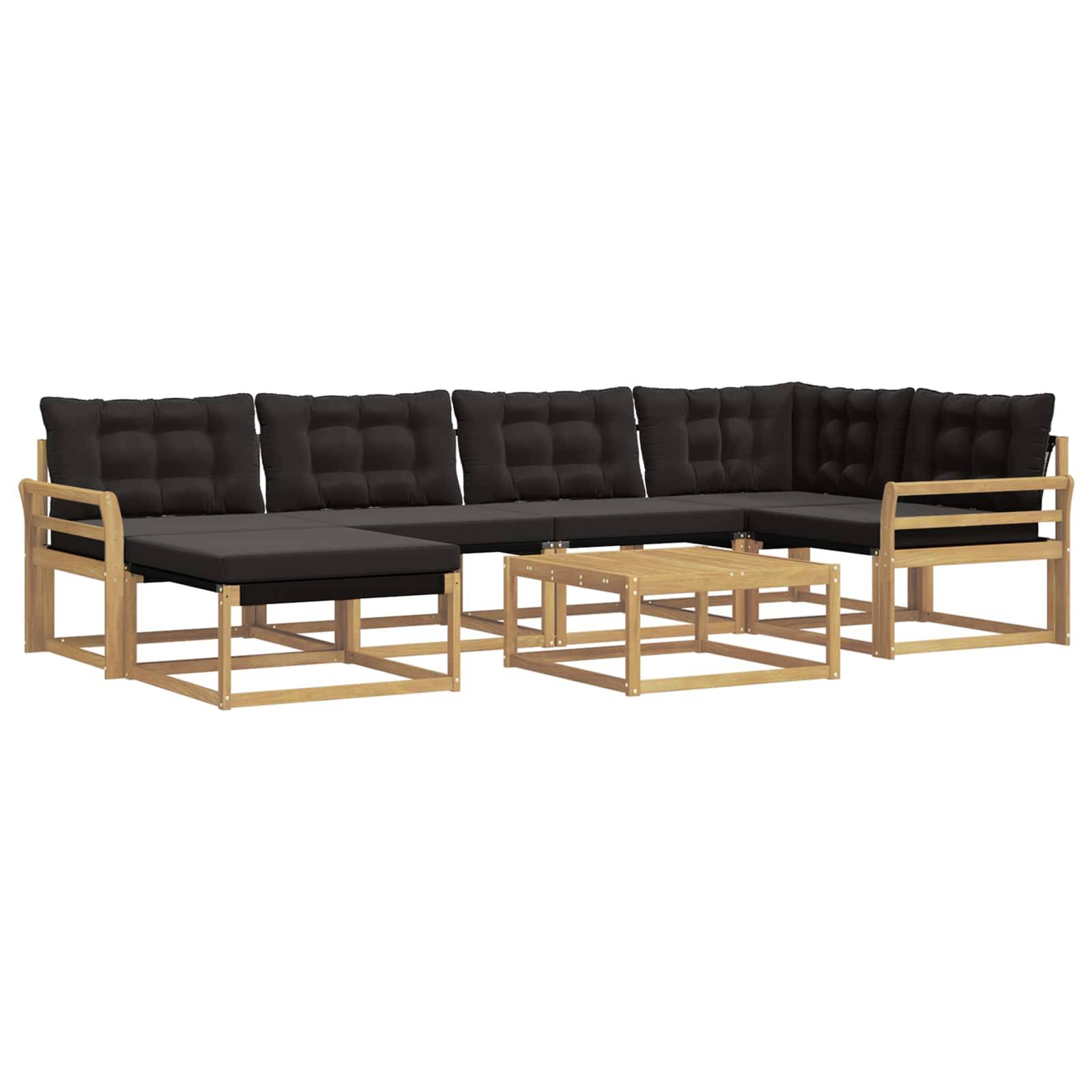 vidaXL Outdoor-Sofagarnitur 7 pcs Weiß und Schwarz 79 x 79 x 37 cm