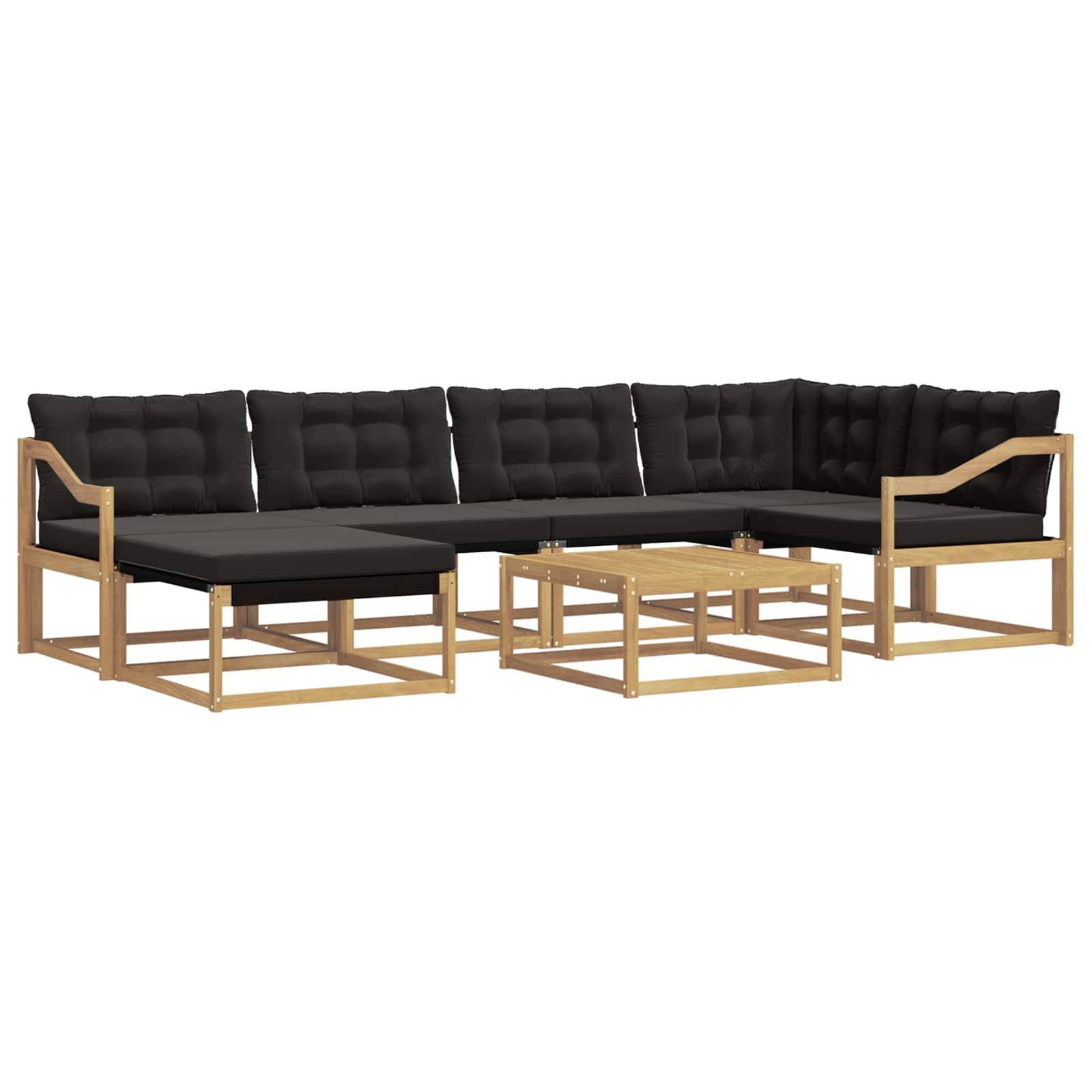 vidaXL Outdoor-Sofagarnitur 7 pcs Weiß und Schwarz 79 x 79 x 37 cm