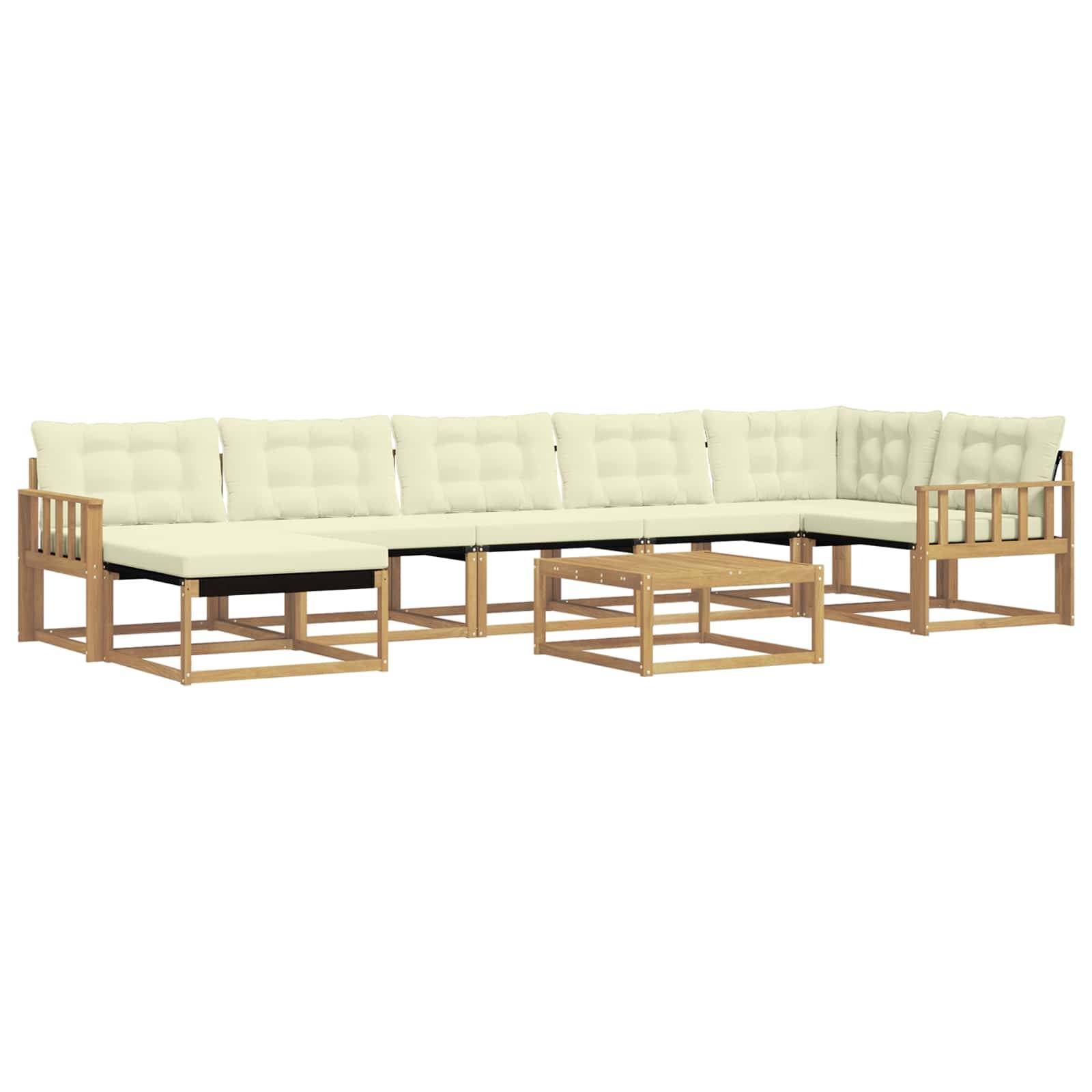 vidaXL Outdoor-Sofagarnitur 8 pcs Weiß und Creme 79 x 79 x 37 cm