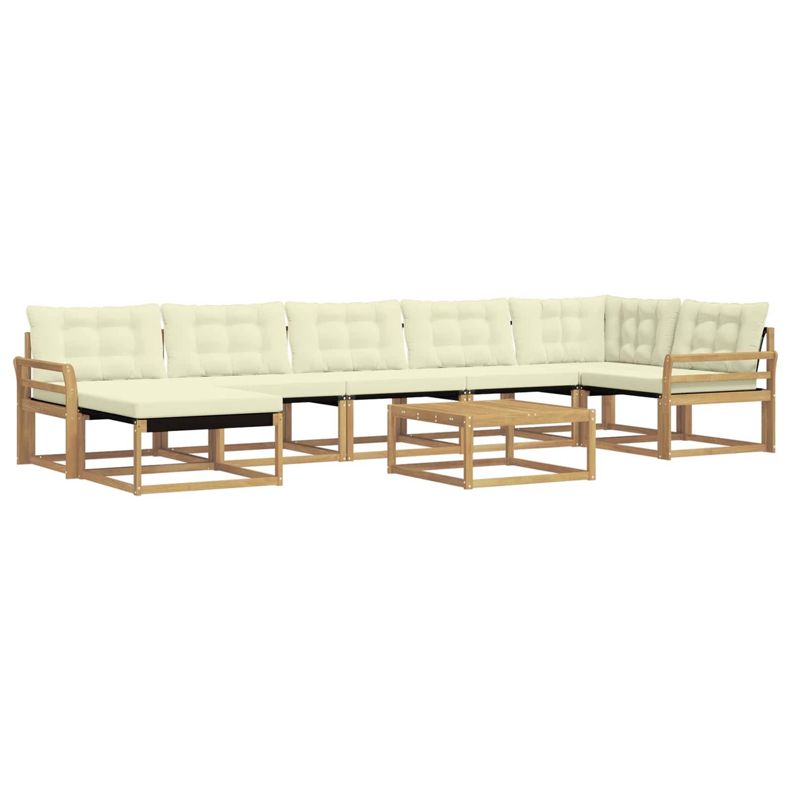 vidaXL Outdoor-Sofagarnitur 8 pcs Weiß und Creme 79 x 79 x 37 cm