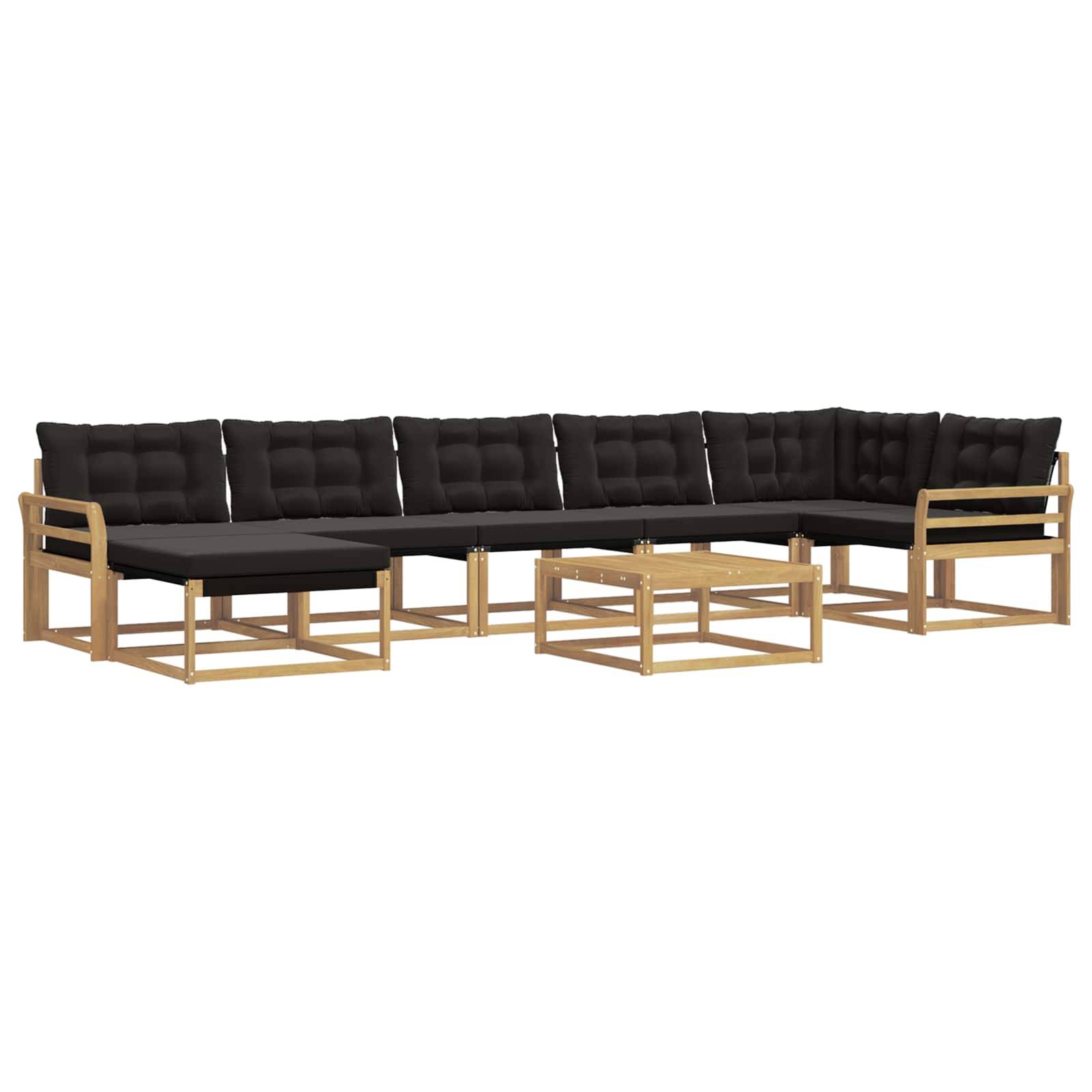 vidaXL Outdoor-Sofagarnitur 8 pcs Weiß und Schwarz 79 x 79 x 37 cm