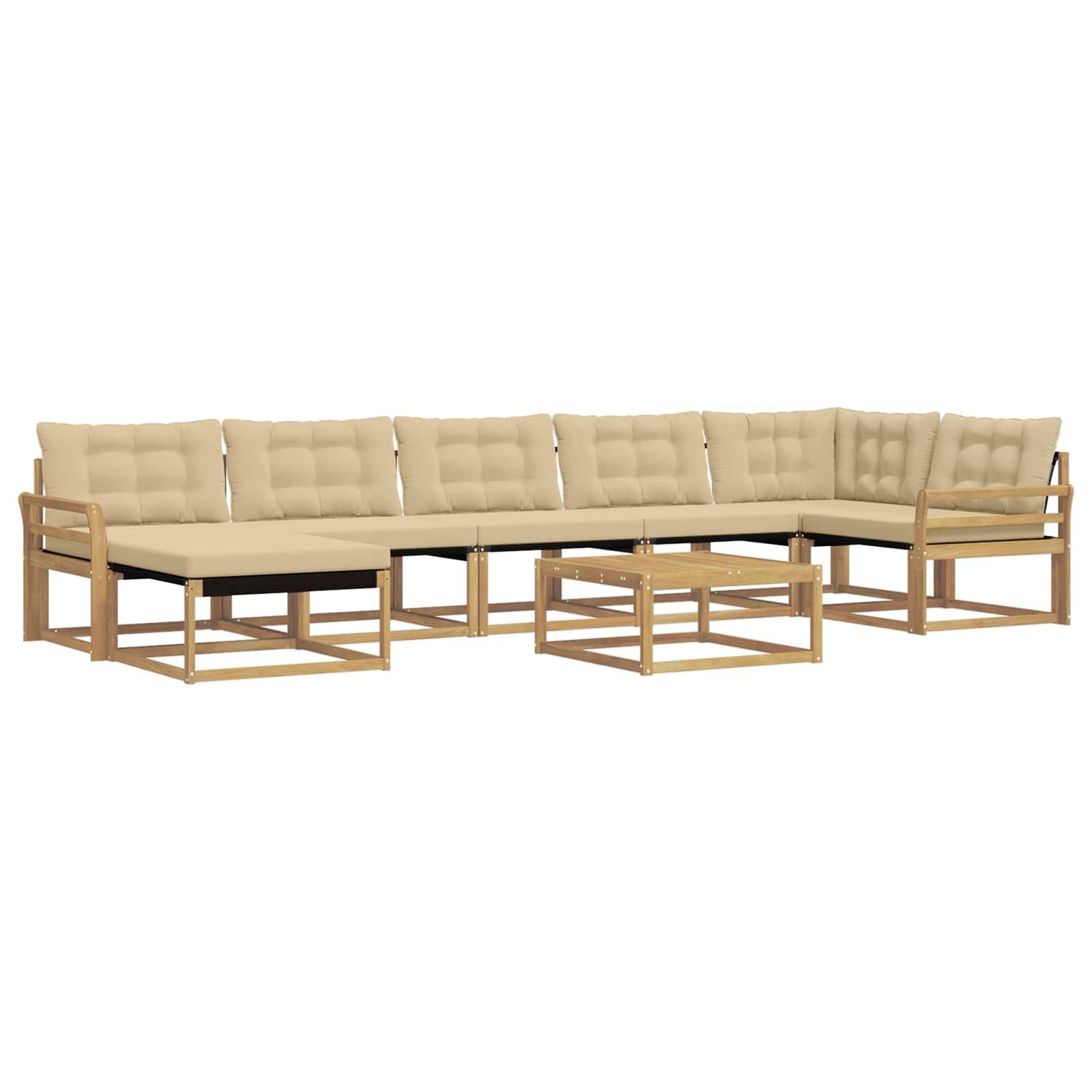 vidaXL Outdoor-Sofagarnitur 8 pcs Weiß und Beige 79 x 79 x 37 cm