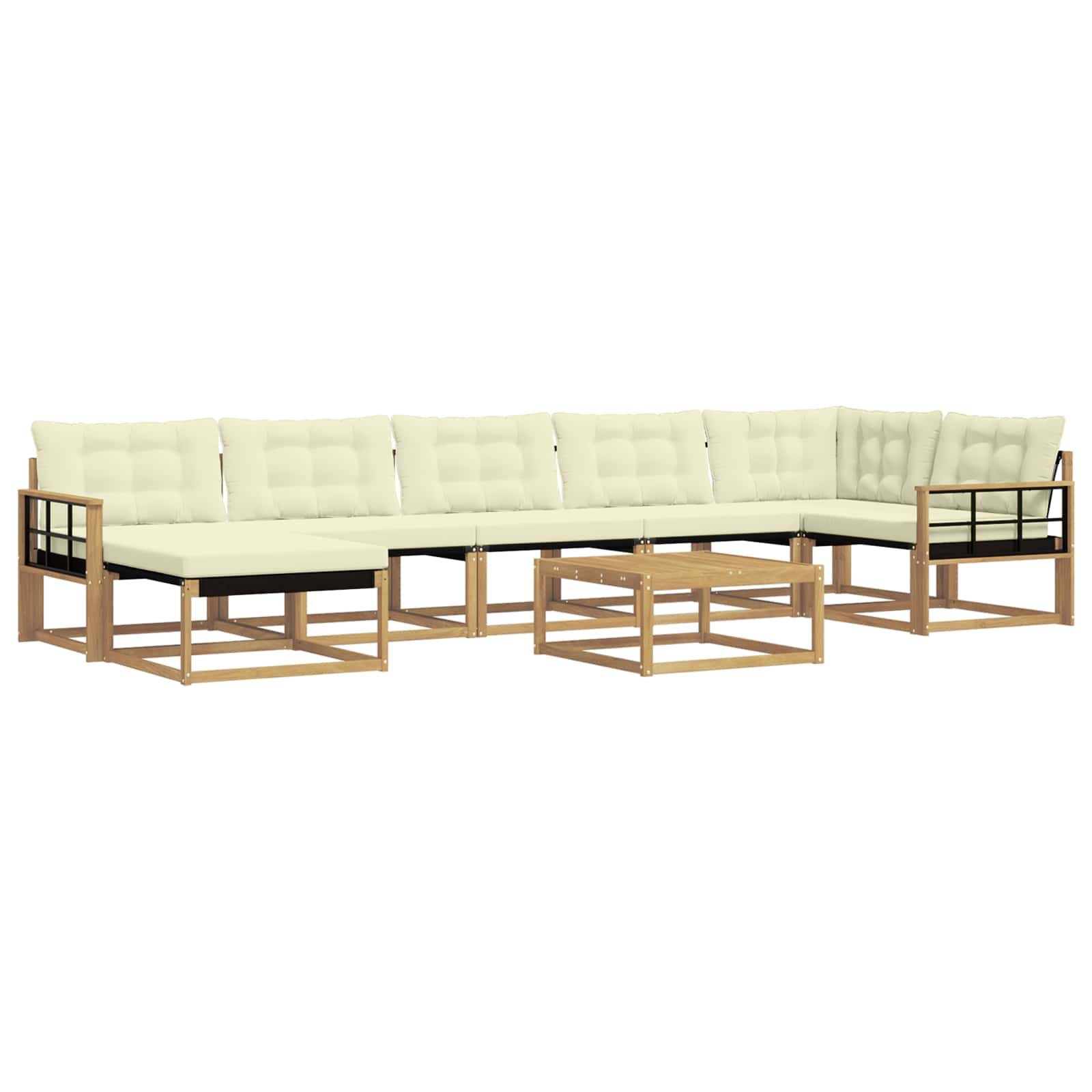 vidaXL Outdoor-Sofagarnitur 8 pcs Weiß und Creme 79 x 79 x 37 cm