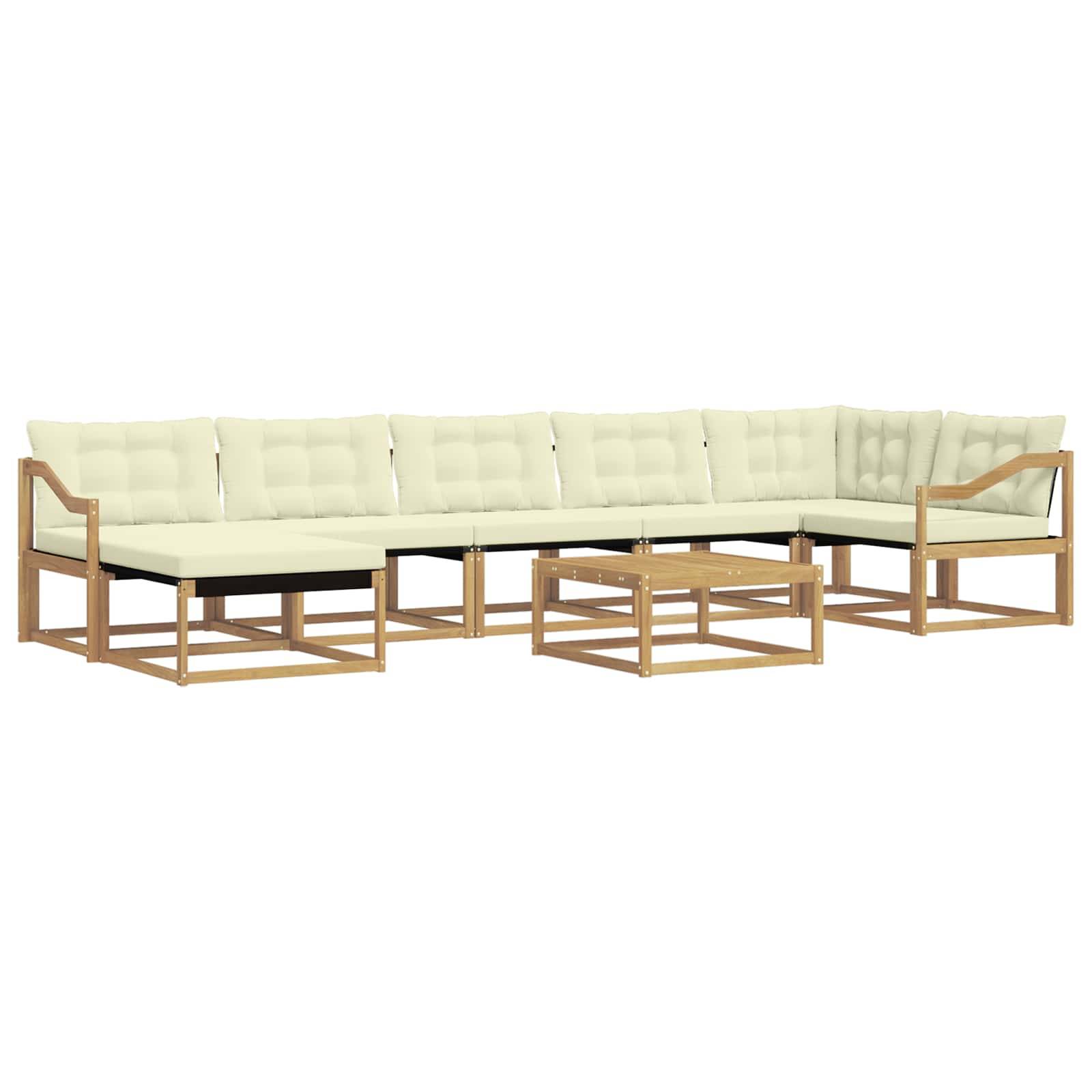 vidaXL Outdoor-Sofagarnitur 8 pcs Weiß und Creme 79 x 79 x 37 cm