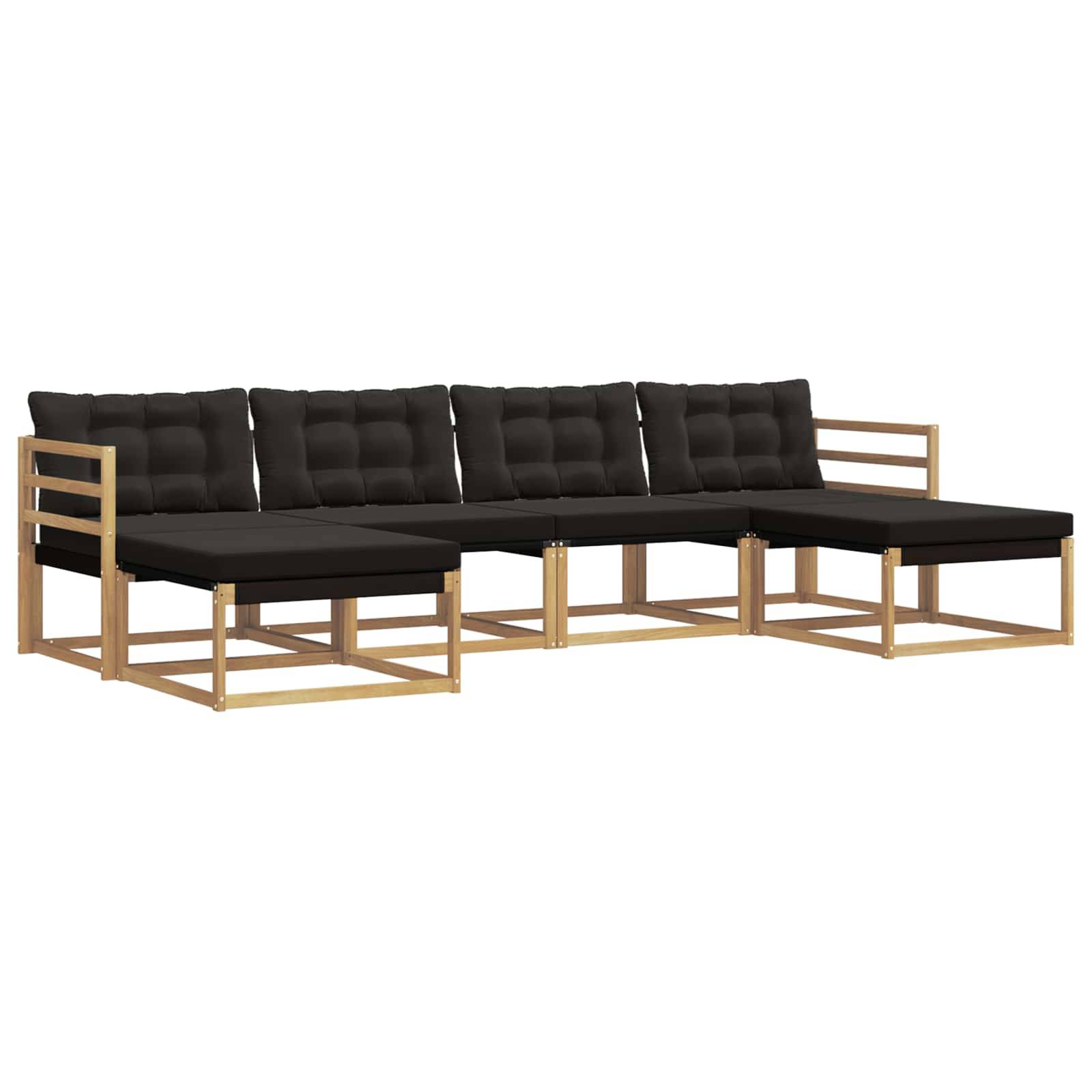 vidaXL Outdoor-Sofagarnitur mit Kissen 6 pcs Weiß und Schwarz