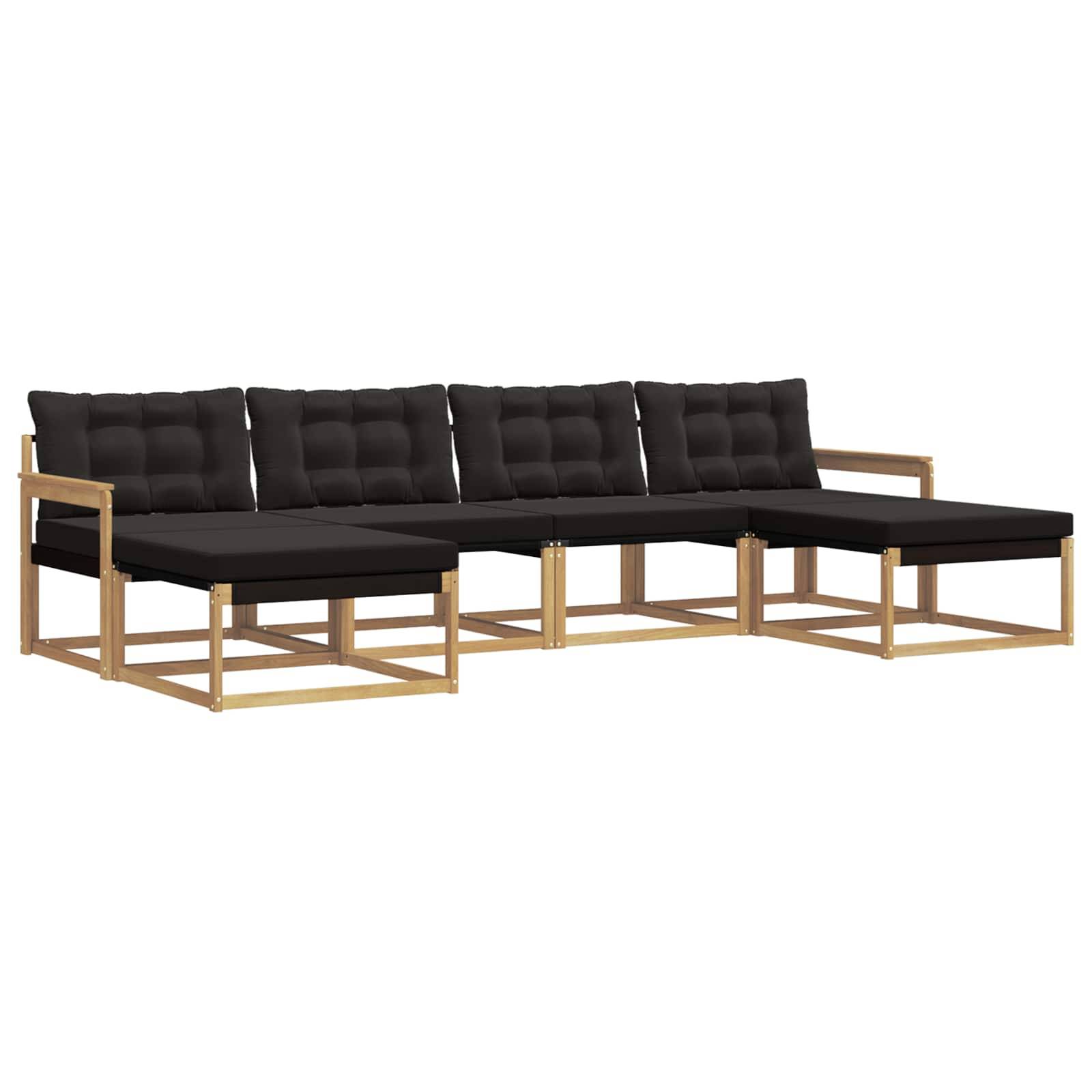 vidaXL Outdoor-Sofagarnitur mit Kissen 6 pcs Weiß und Schwarz