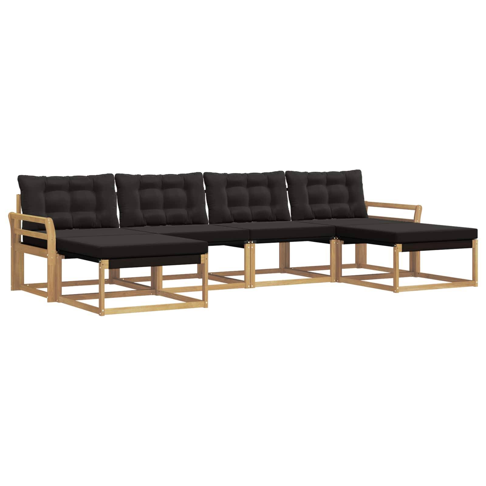 vidaXL Outdoor-Sofagarnitur mit Kissen 6 pcs Weiß und Schwarz