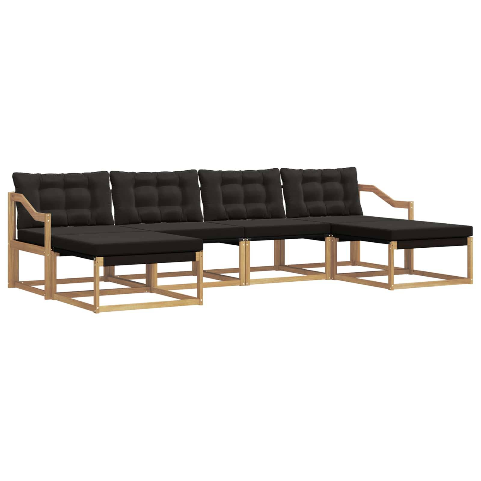 vidaXL Outdoor-Sofagarnitur mit Kissen 6 pcs Weiß und Schwarz