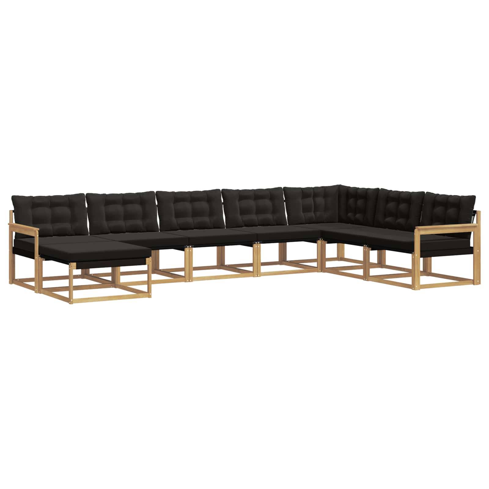 vidaXL Outdoor-Sofagarnitur mit Kissen 8 pcs Weiß und Schwarz