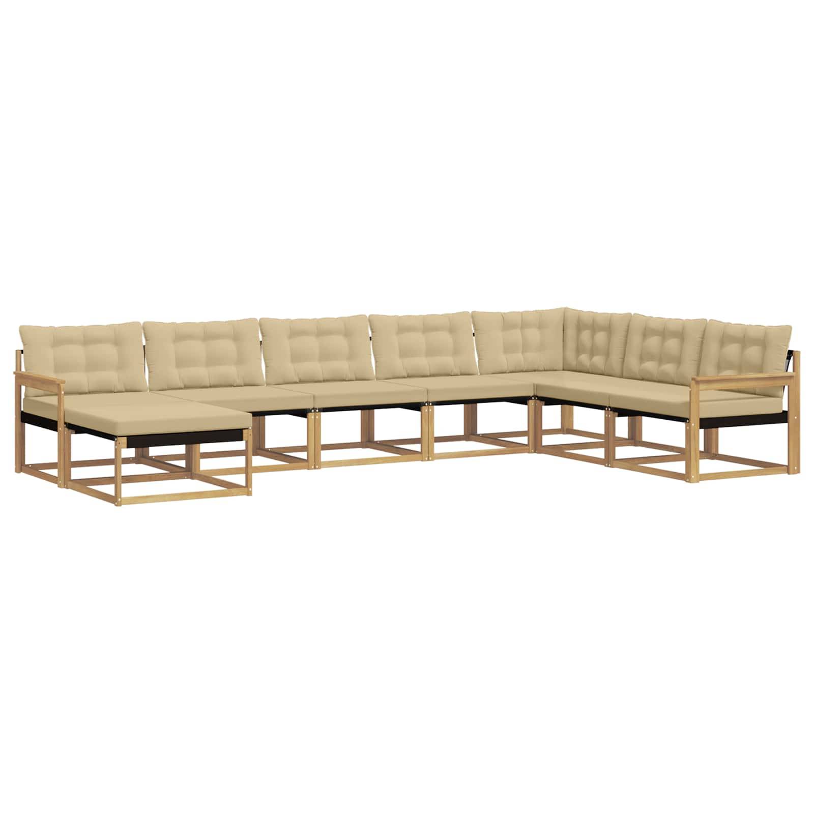 vidaXL Outdoor-Sofagarnitur mit Kissen 8 pcs Weiß und Beige