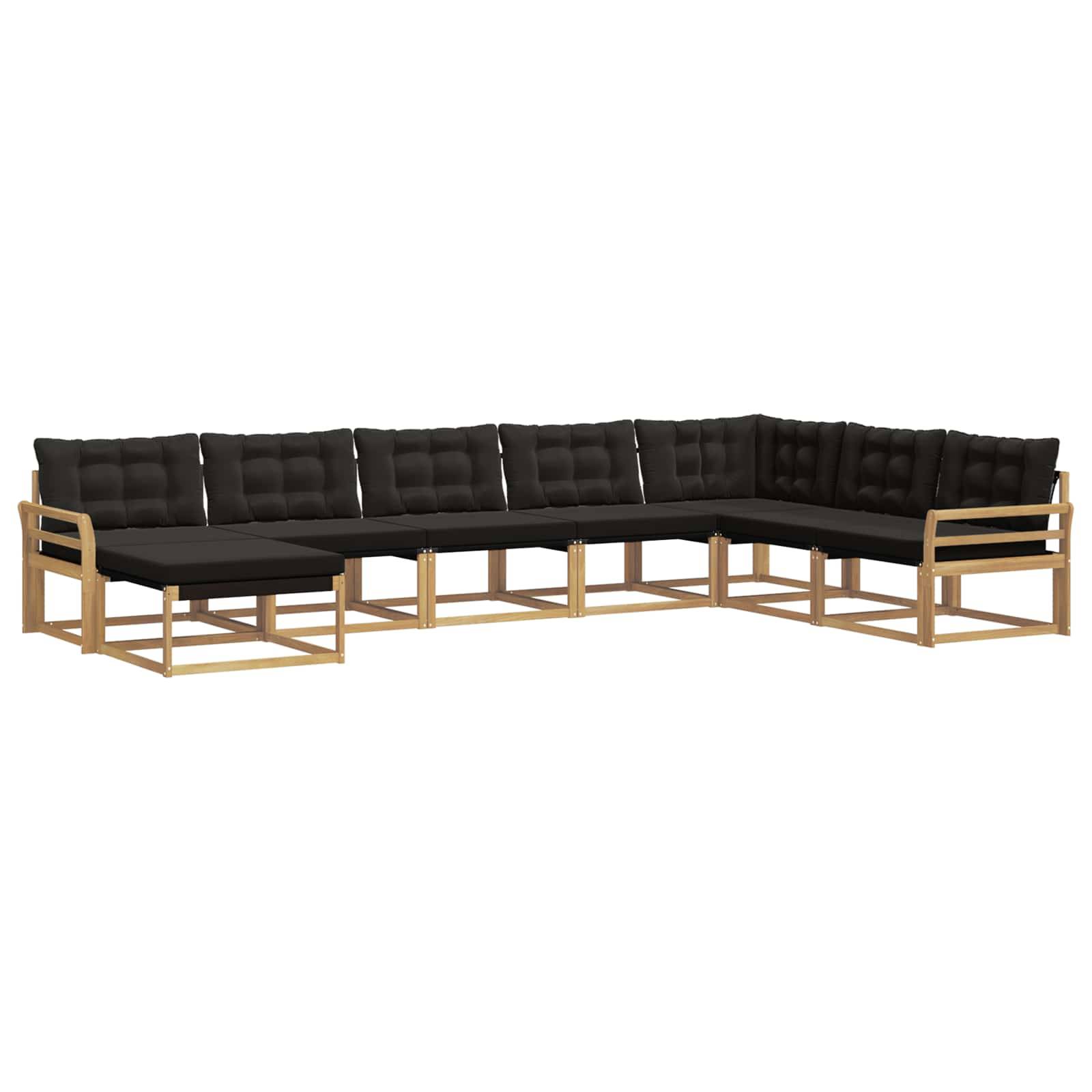 vidaXL Outdoor-Sofagarnitur mit Kissen 8 pcs Weiß und Schwarz