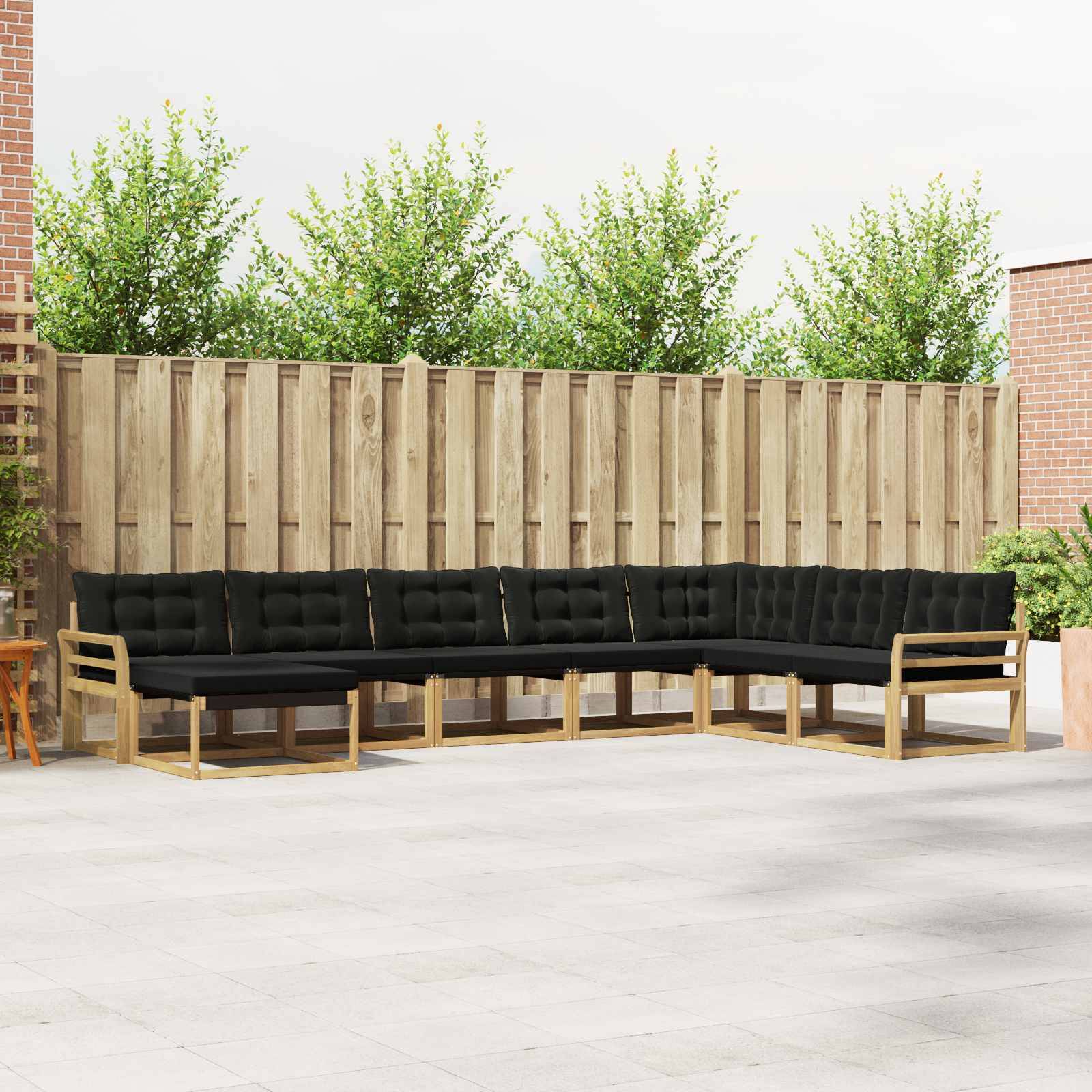 vidaXL Outdoor-Sofagarnitur mit Kissen 8 pcs Weiß und Schwarz