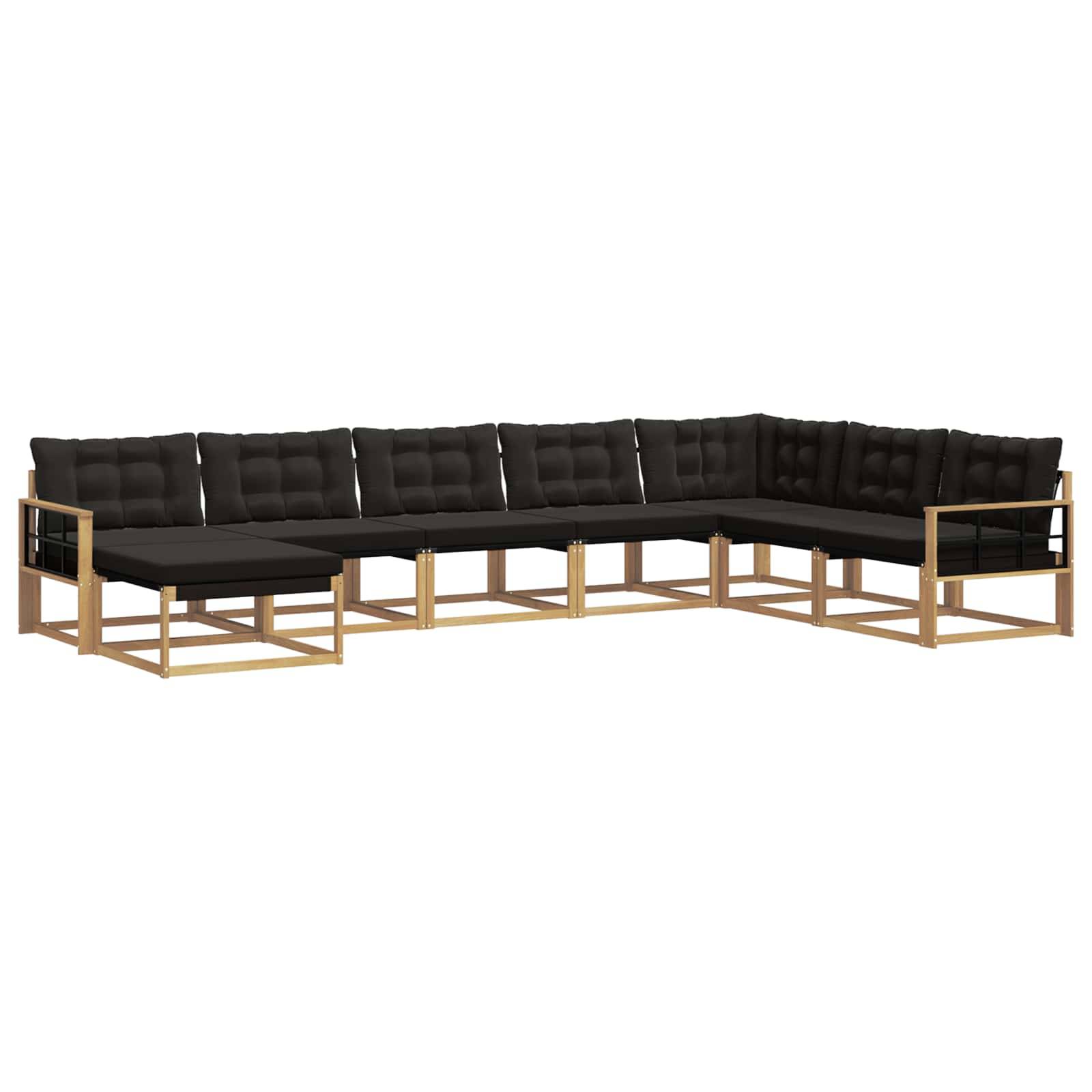 vidaXL Outdoor-Sofagarnitur mit Kissen 8 pcs Weiß und Schwarz
