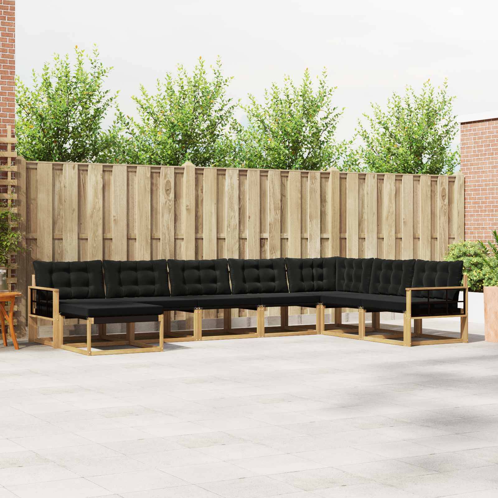vidaXL Outdoor-Sofagarnitur mit Kissen 8 pcs Weiß und Schwarz