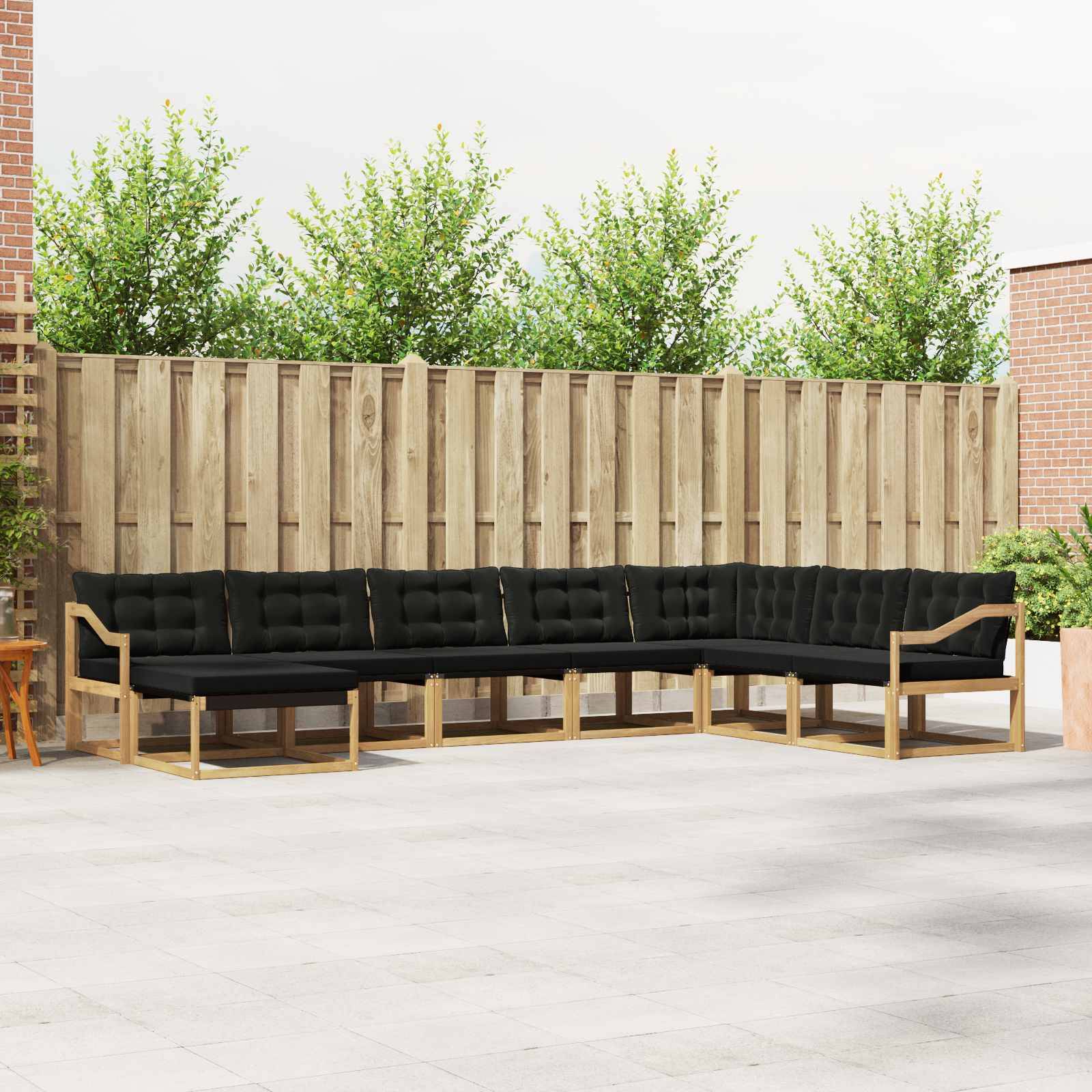 vidaXL Outdoor-Sofagarnitur mit Kissen 8 pcs Weiß und Schwarz