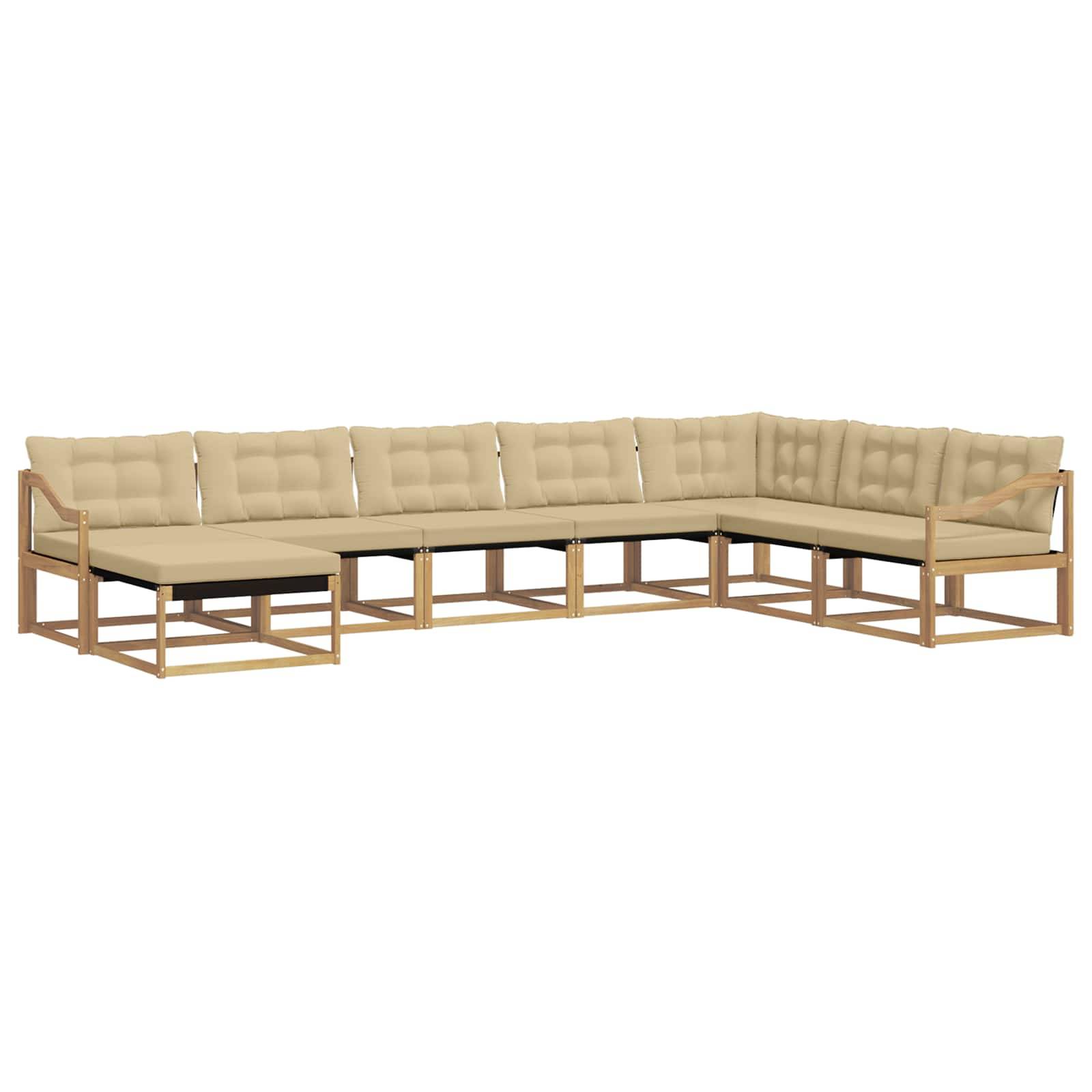vidaXL Outdoor-Sofagarnitur mit Kissen 8 pcs Weiß und Beige