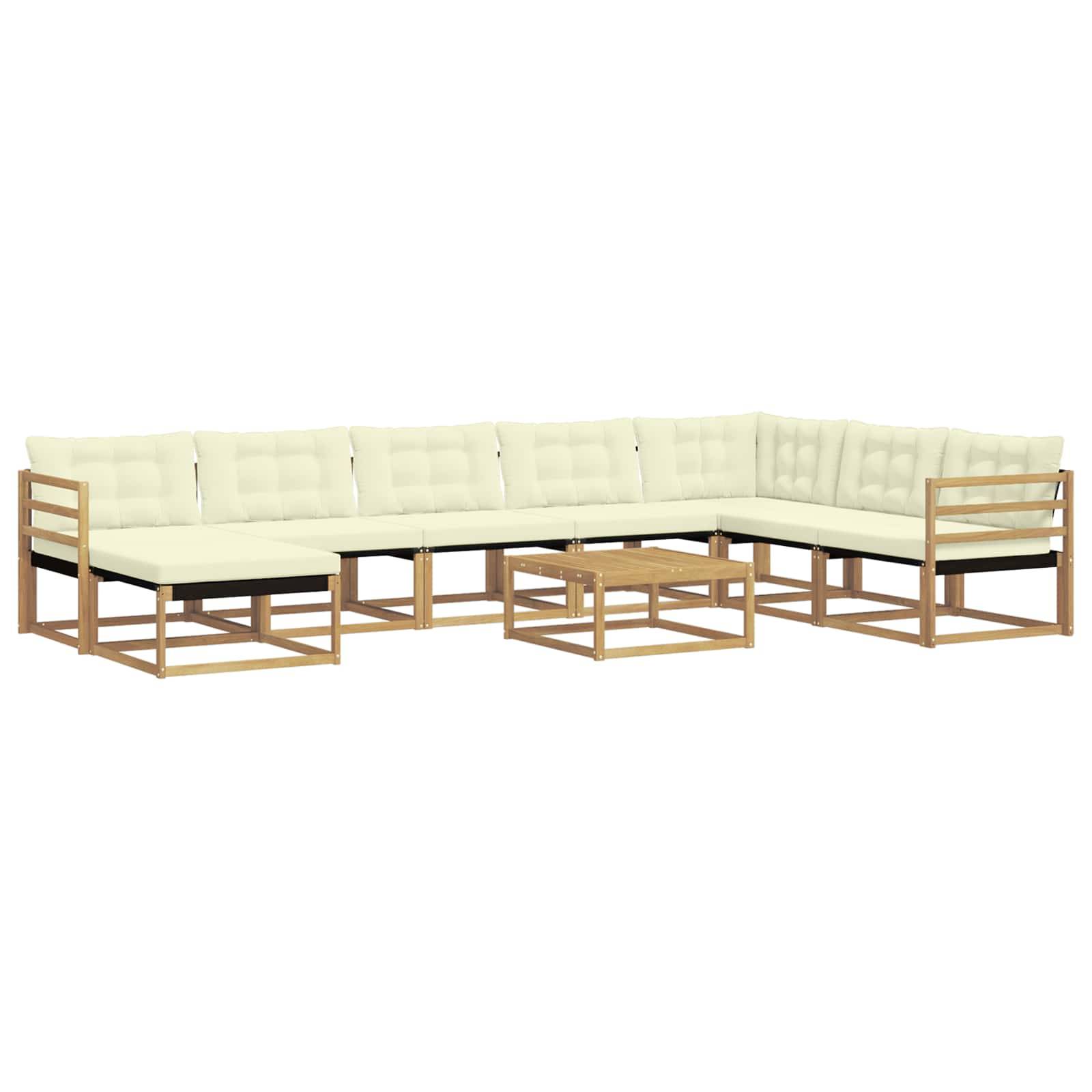 vidaXL Outdoor-Sofagarnitur 9 pcs Weiß und Creme 79 x 79 x 37 cm