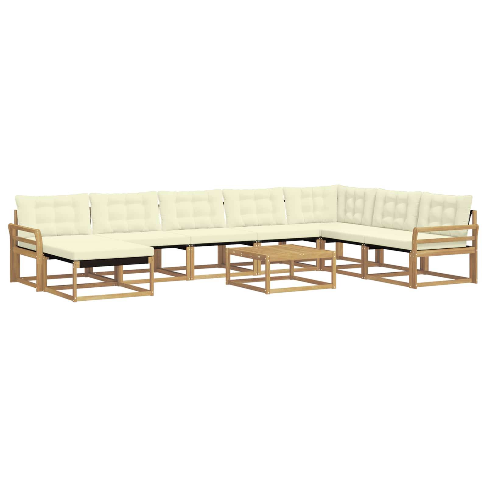 vidaXL Outdoor-Sofagarnitur 9 pcs Weiß und Creme 79 x 79 x 37 cm