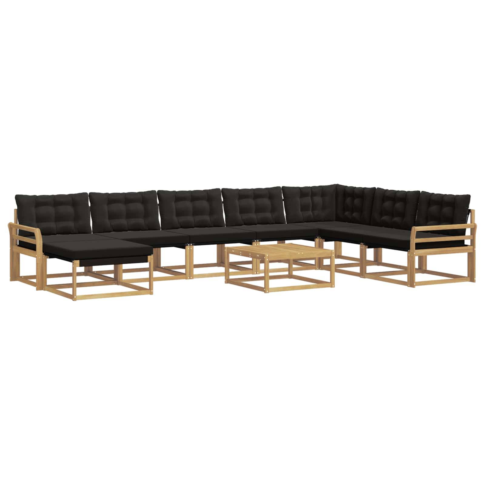 vidaXL Outdoor-Sofagarnitur 9 pcs Weiß und Schwarz 79 x 79 x 37 cm