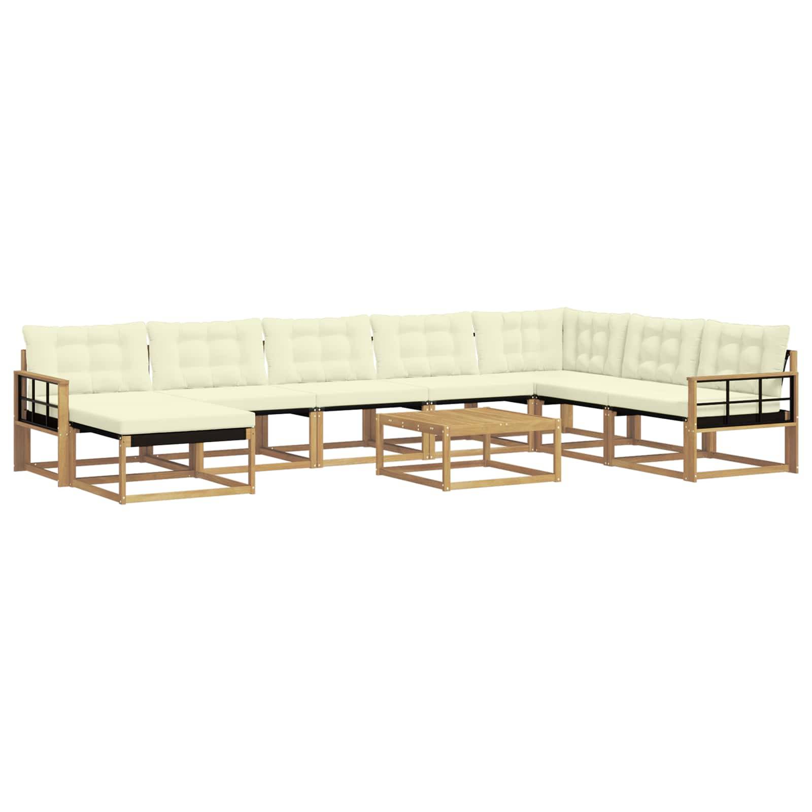 vidaXL Outdoor-Sofagarnitur 9 pcs Weiß und Creme 79 x 79 x 37 cm