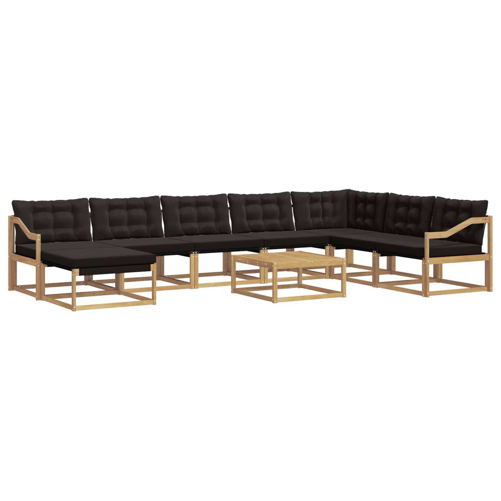 vidaXL Outdoor-Sofagarnitur 9 pcs Weiß und Schwarz 79 x 79 x 37 cm