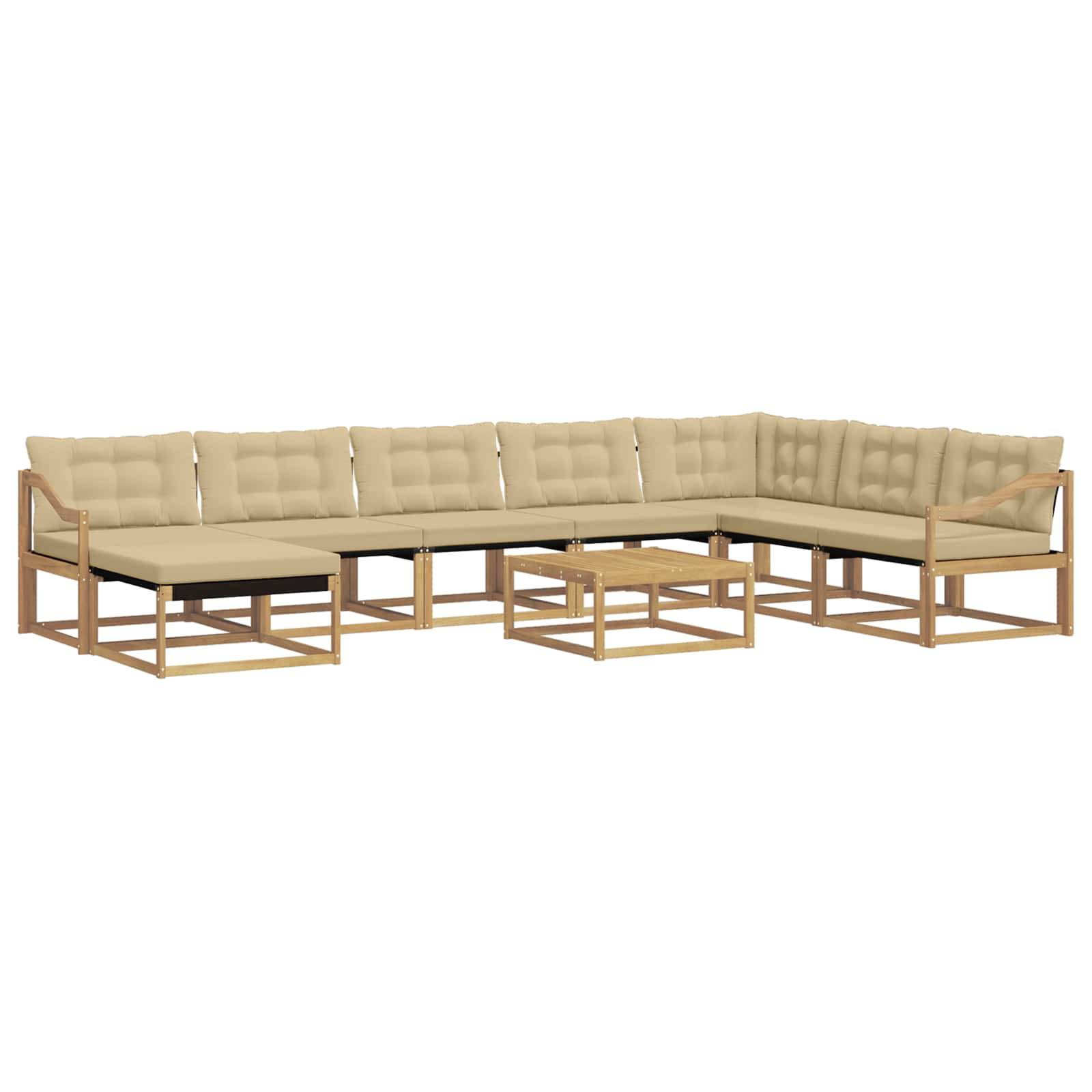 vidaXL Outdoor-Sofagarnitur 9 pcs Weiß und Beige 79 x 79 x 37 cm