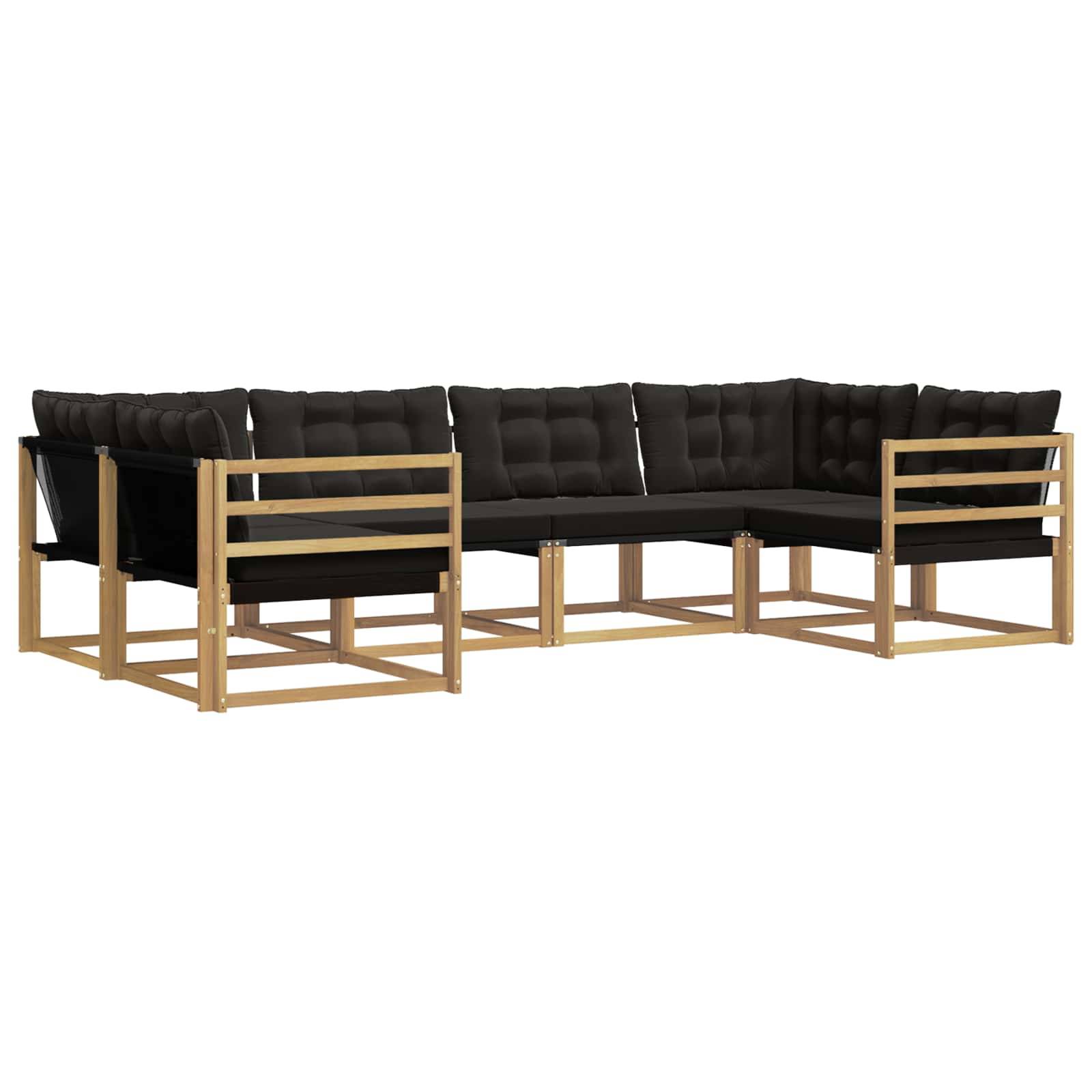 vidaXL Outdoor-Sofagarnitur mit Kissen 6 pcs Weiß und Schwarz