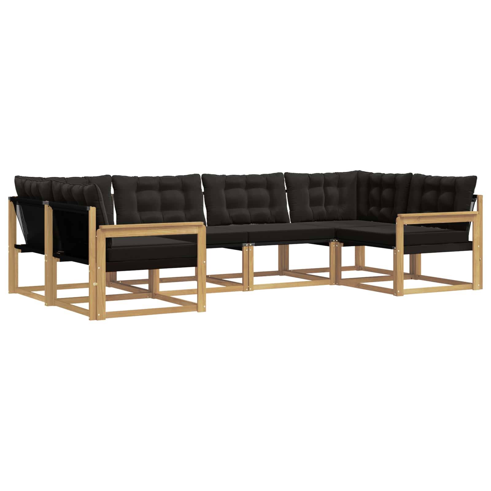vidaXL Outdoor-Sofagarnitur mit Kissen 6 pcs Weiß und Schwarz