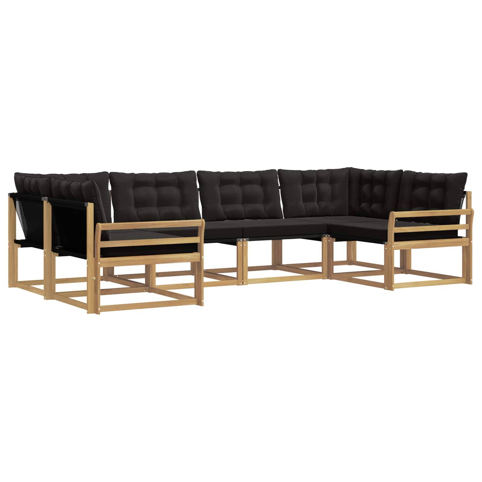 vidaXL Outdoor-Sofagarnitur mit Kissen 6 pcs Weiß und Schwarz