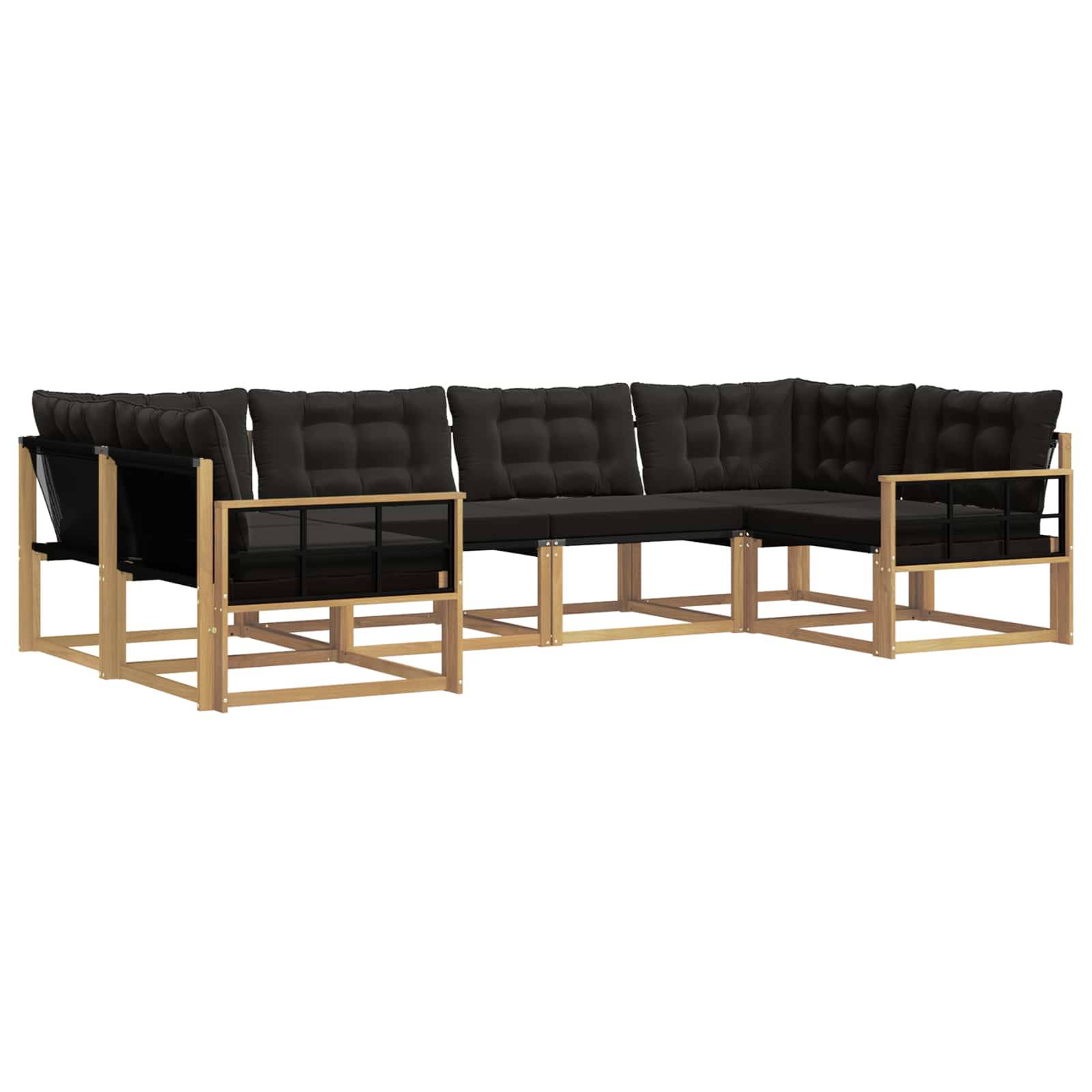 vidaXL Outdoor-Sofagarnitur mit Kissen 6 pcs Weiß und Schwarz