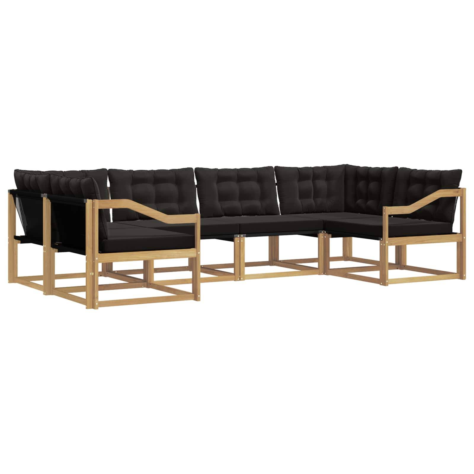 vidaXL Outdoor-Sofagarnitur mit Kissen 6 pcs Weiß und Schwarz