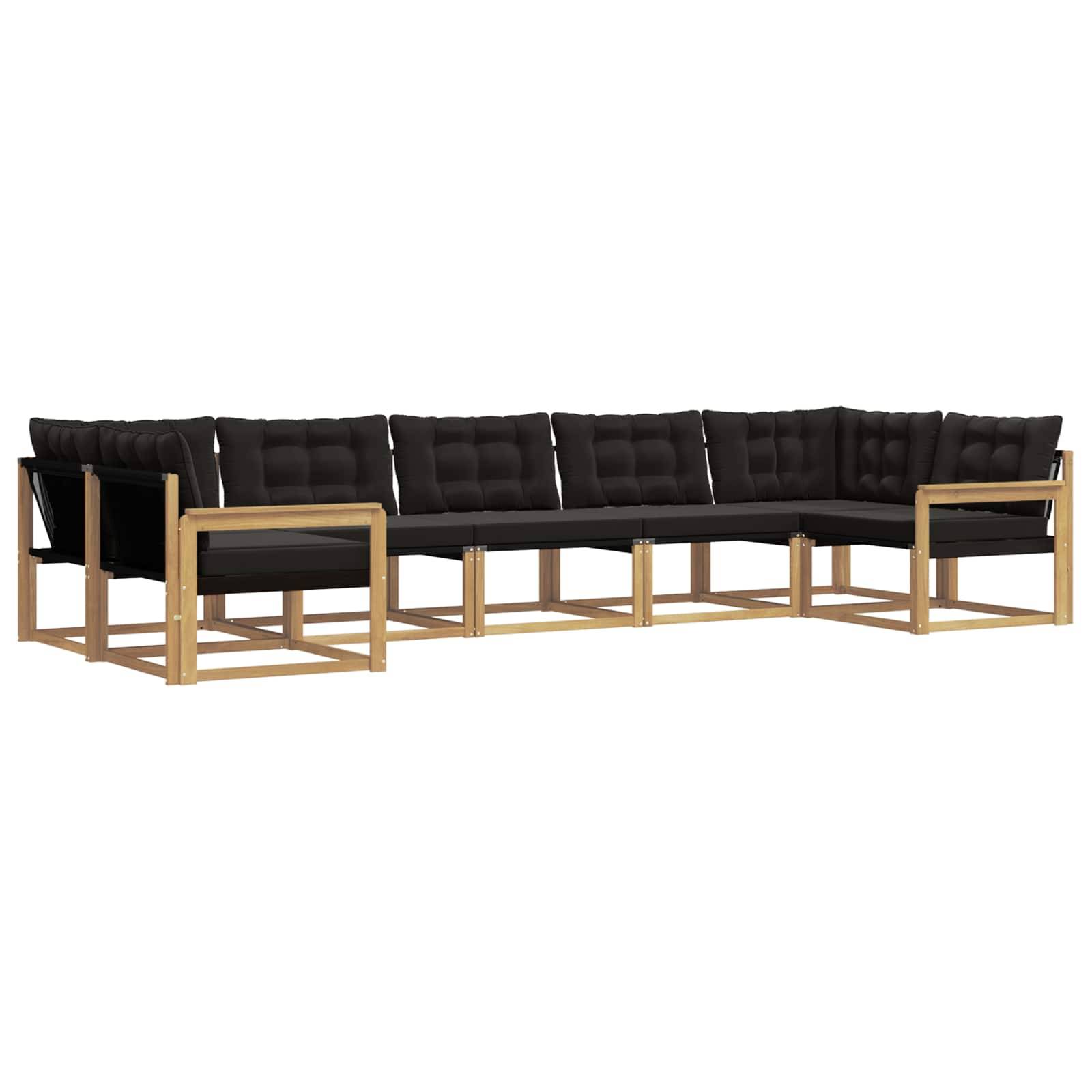 vidaXL Outdoor-Sofagarnitur mit Kissen 7 pcs Weiß und Schwarz