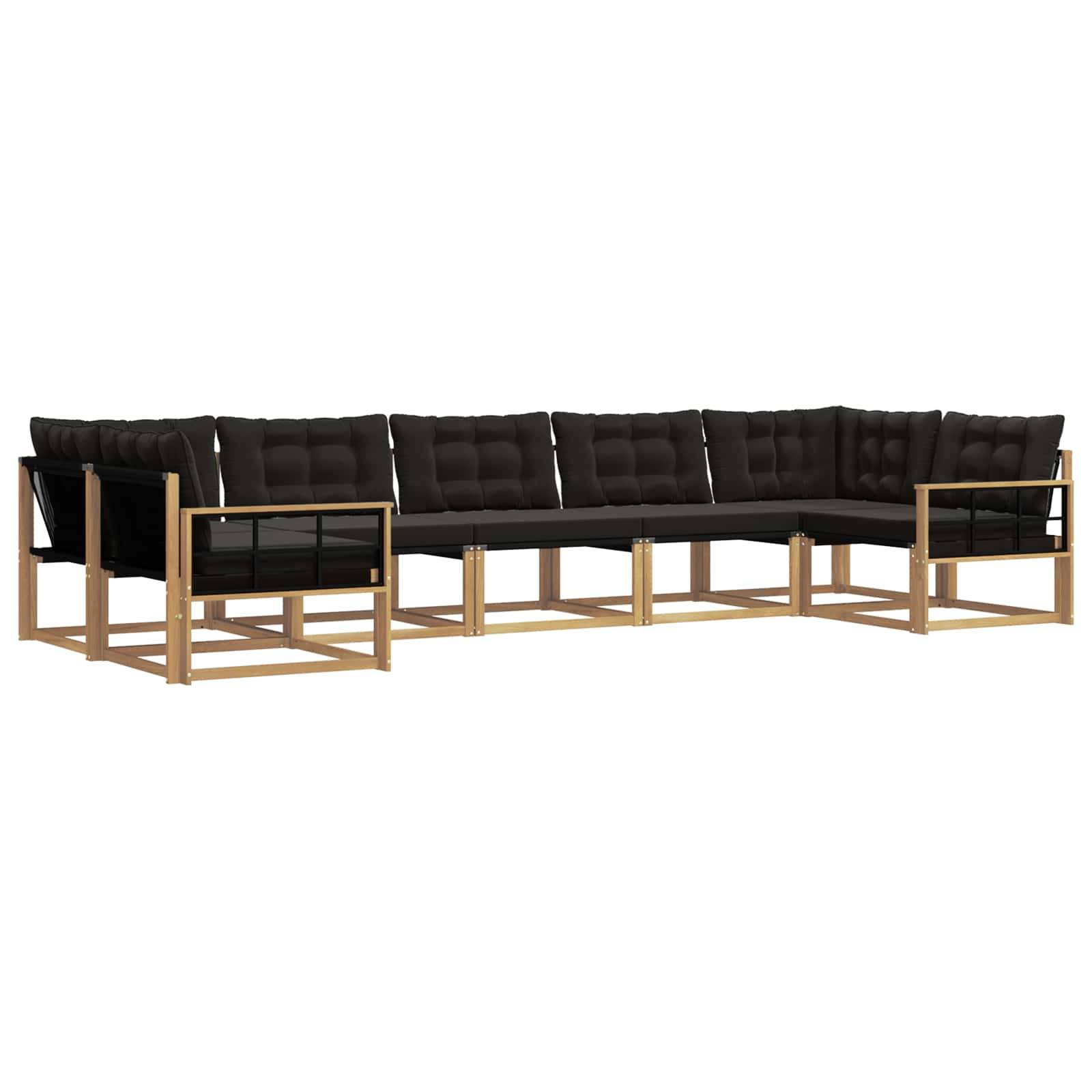 vidaXL Outdoor-Sofagarnitur mit Kissen 7 pcs Weiß und Schwarz