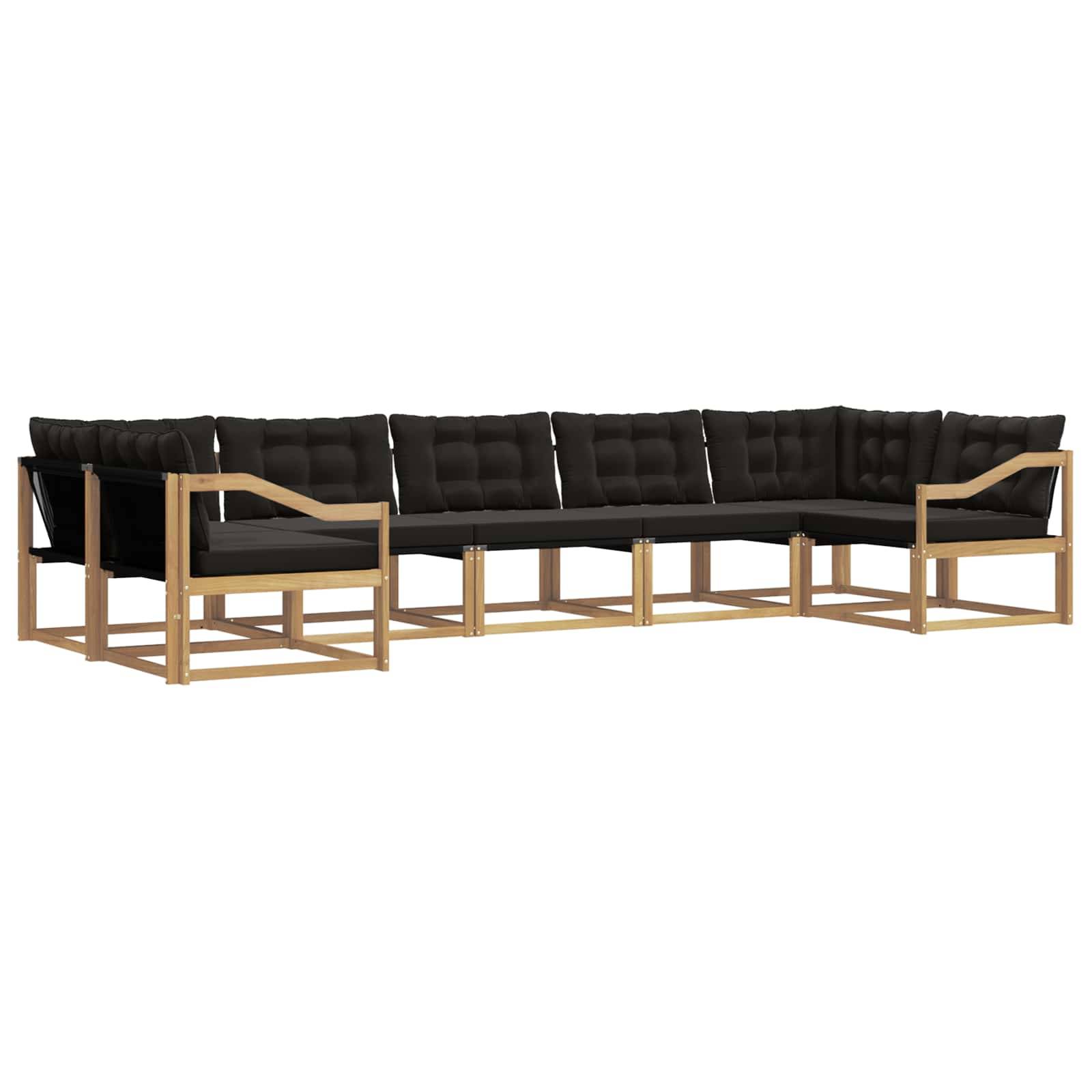 vidaXL Outdoor-Sofagarnitur mit Kissen 7 pcs Weiß und Schwarz