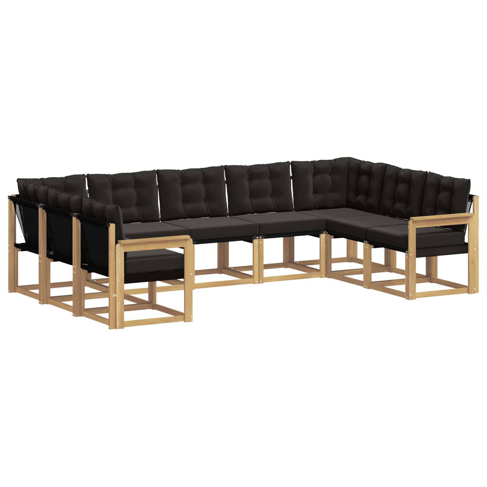 vidaXL Outdoor-Sofagarnitur mit Kissen 9 pcs Weiß und Schwarz