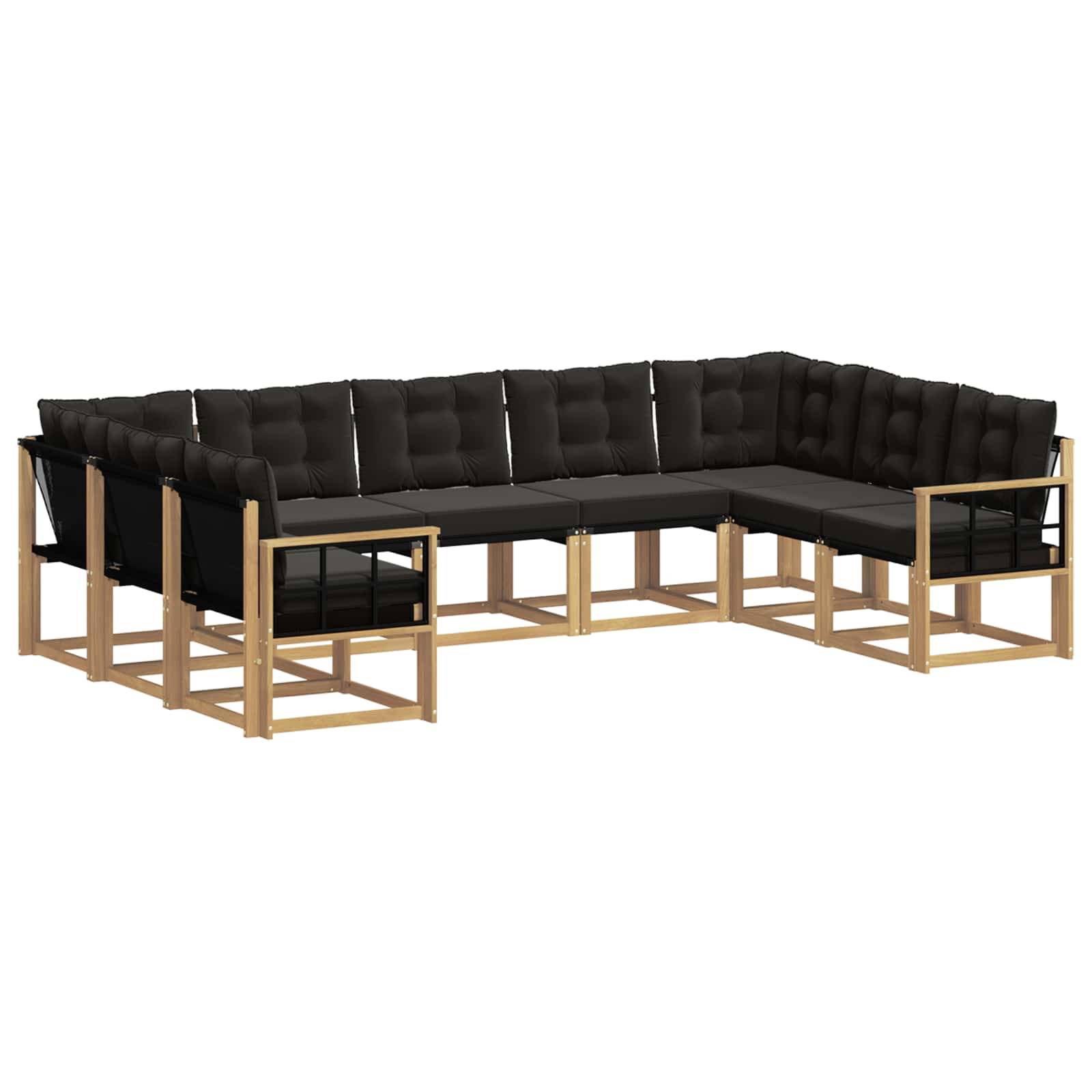 vidaXL Outdoor-Sofagarnitur mit Kissen 9 pcs Weiß und Schwarz