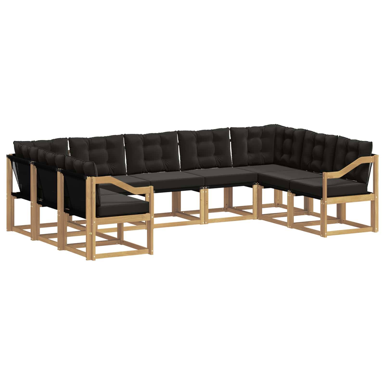 vidaXL Outdoor-Sofagarnitur mit Kissen 9 pcs Weiß und Schwarz